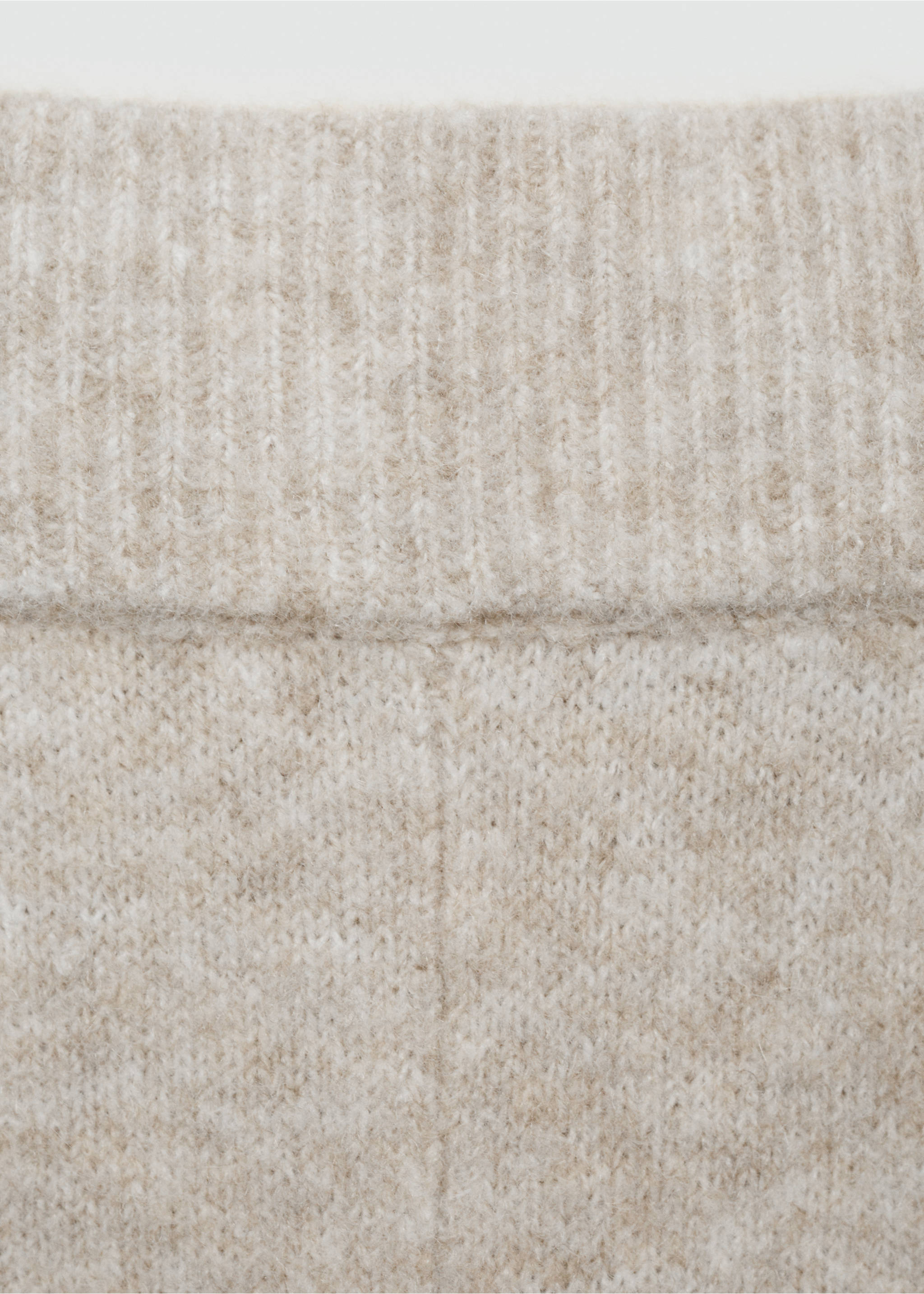 Straight knitted trousers - Details of the article 8, Light/Pastel Brown. Ref: 77063266-00.