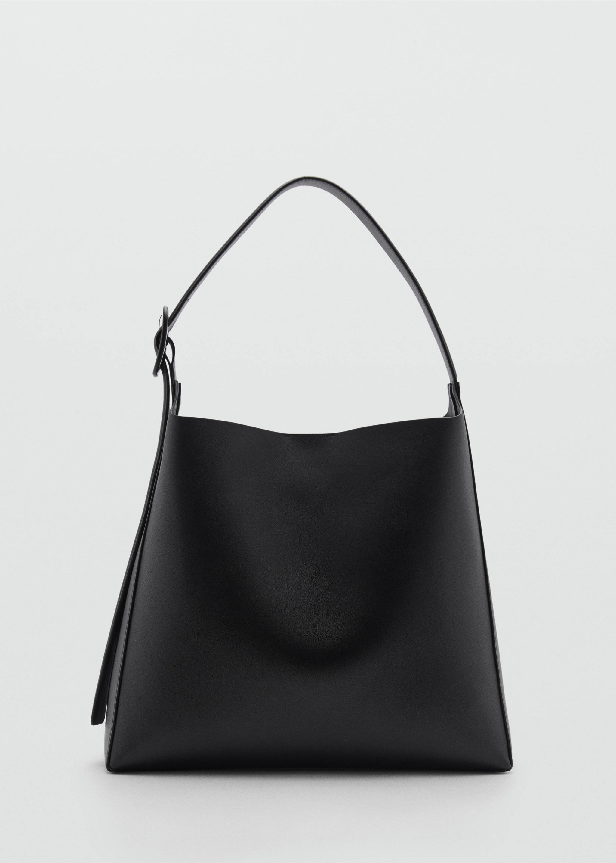 Shopper bag with buckle - Article without model, Black. Ref: 77063270-00.