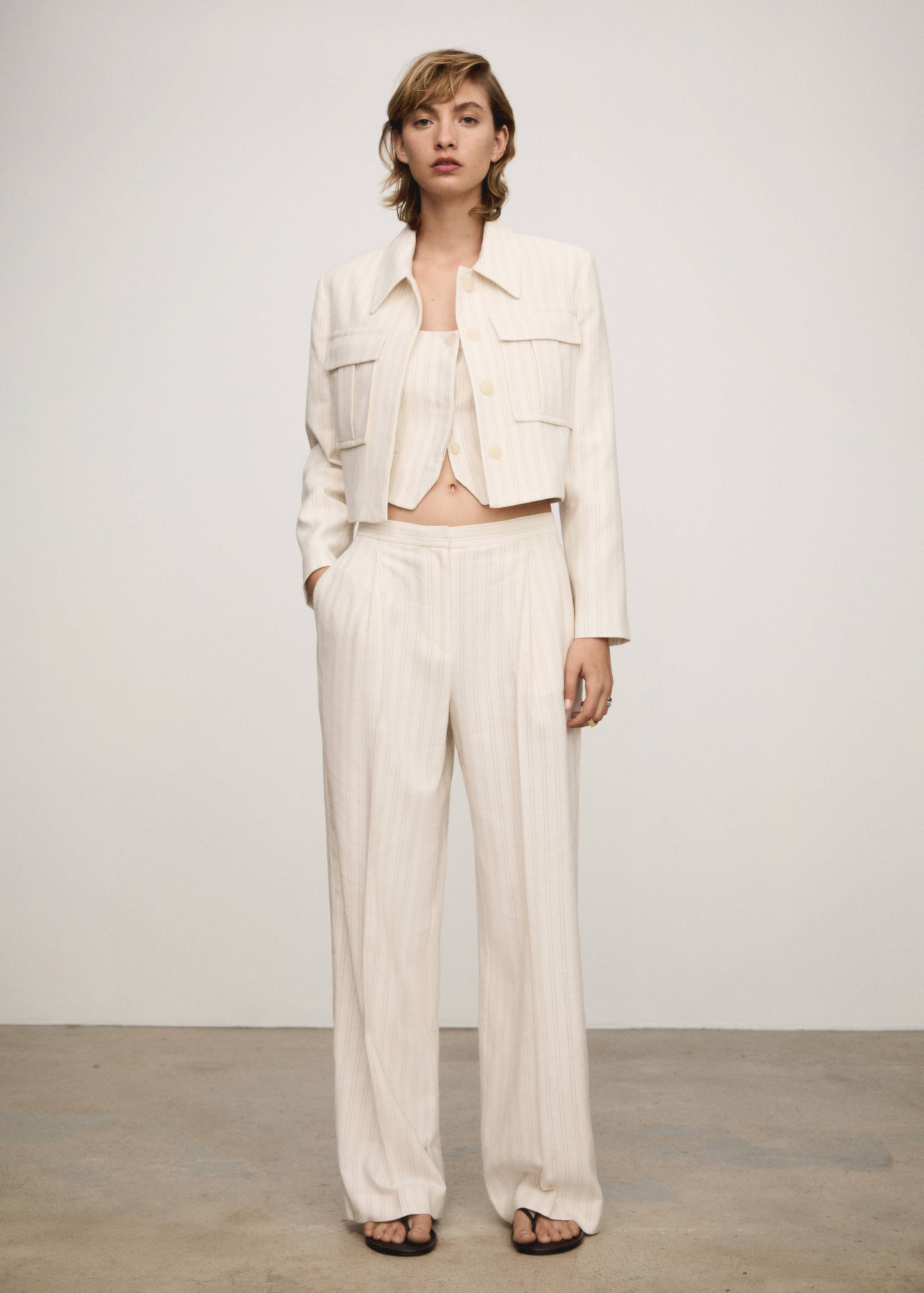 Pantalon droit à rayures - Plan général