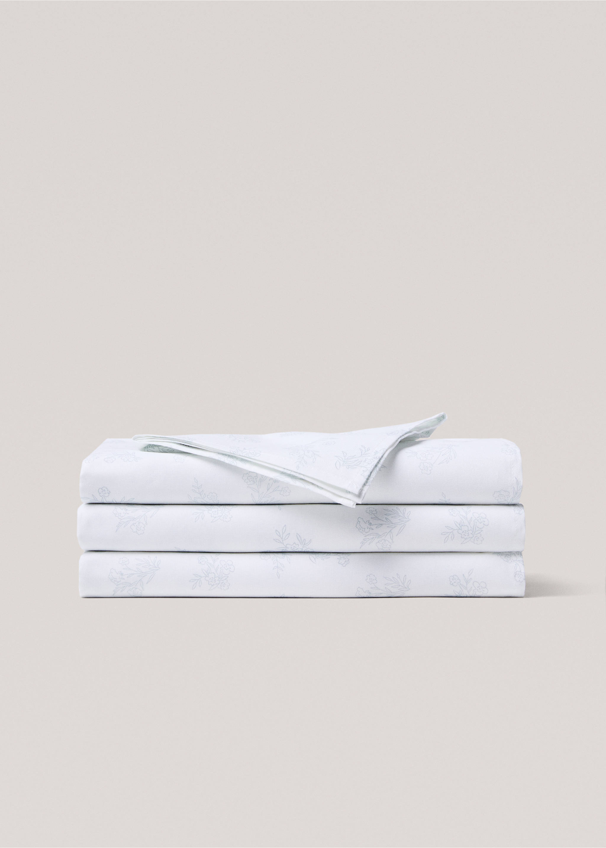 Nappe 100 % coton motif floral pour 6 à 8 convives - Article sans modèle, Blanc. Ref: 77063277-00.