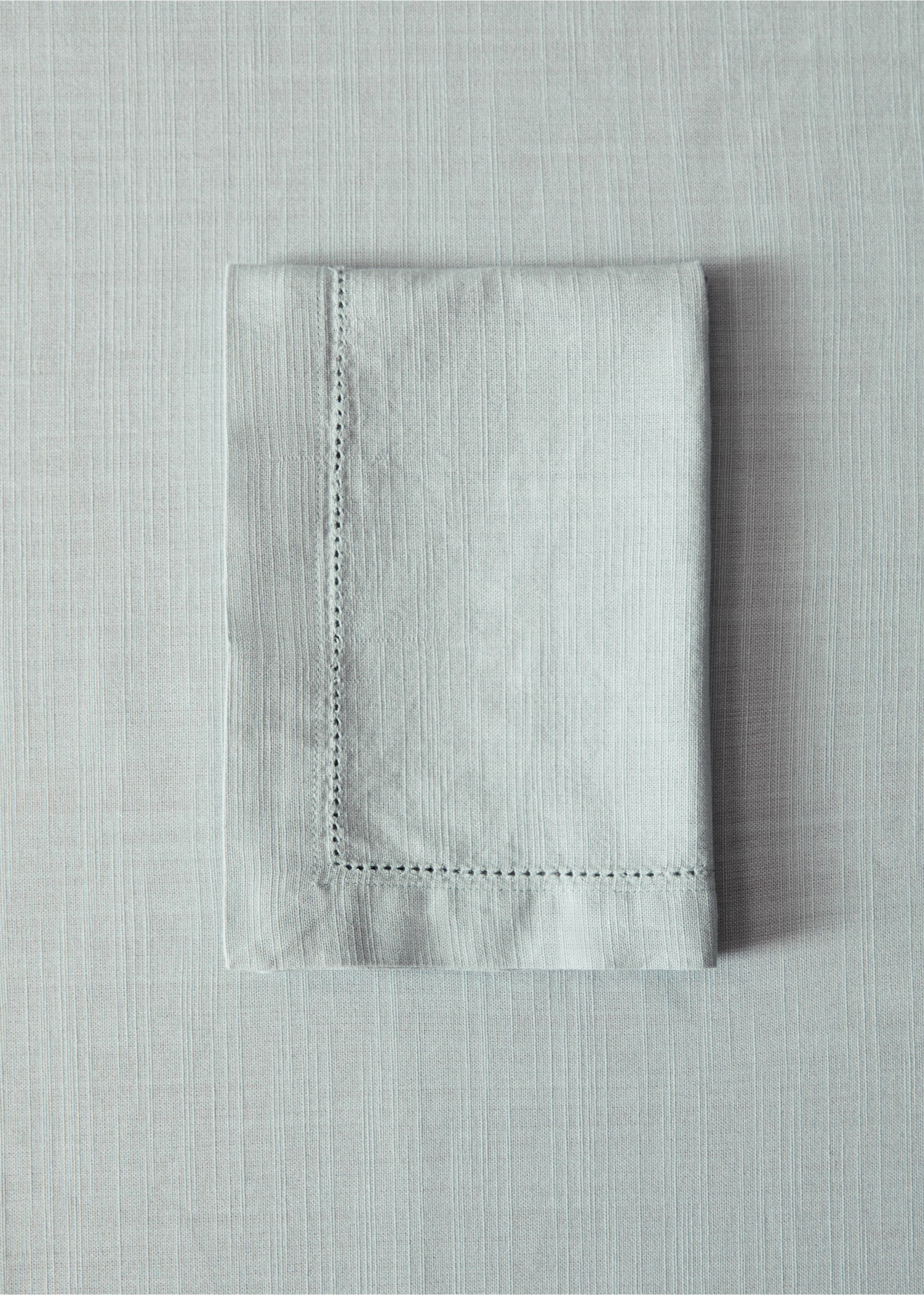 Napkins with hemstitch detail - General plane, Aqua Green. Ref: 77063280-00.
