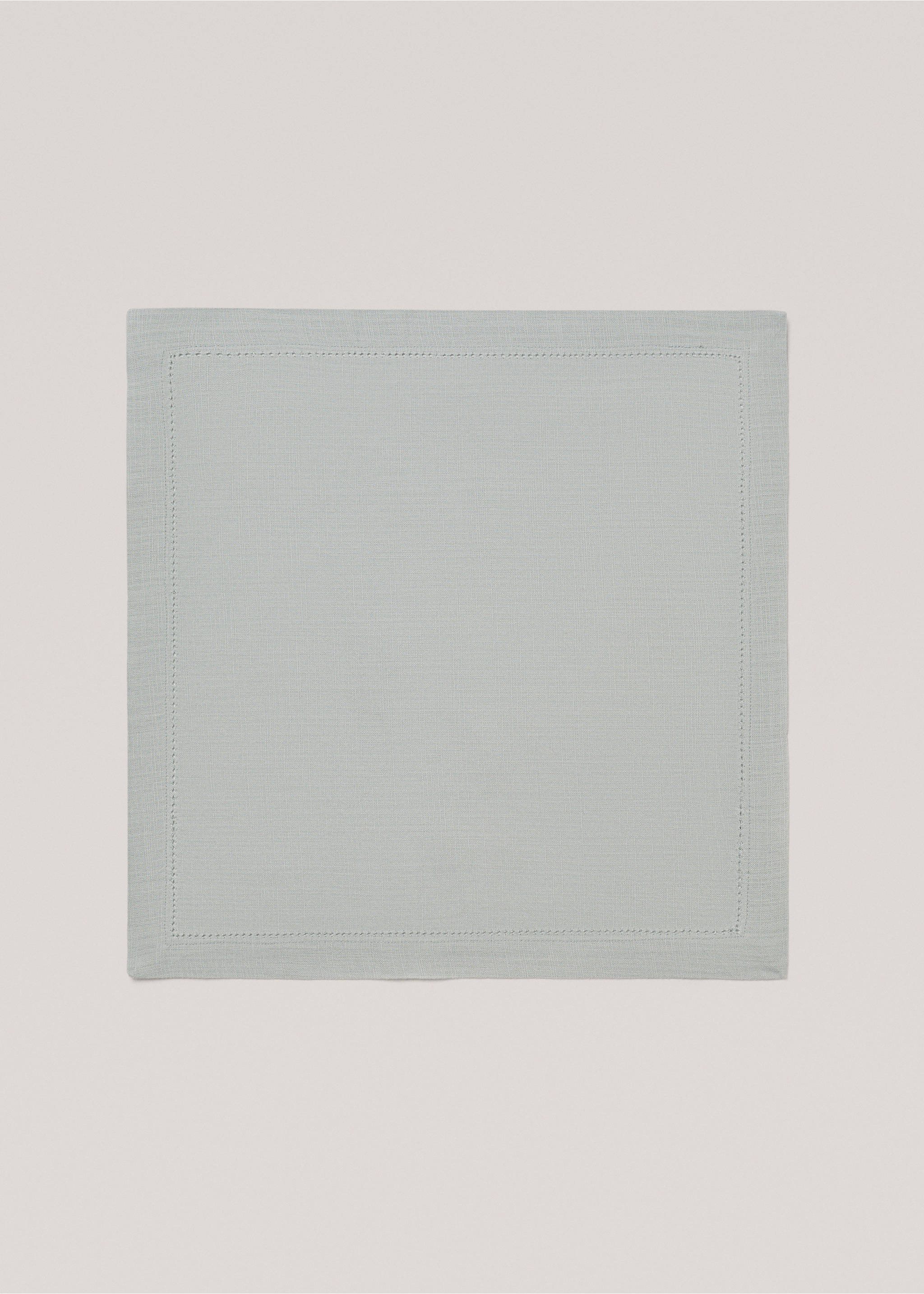 Napkins with hemstitch detail - Details of the article 1, Aqua Green. Ref: 77063280-00.