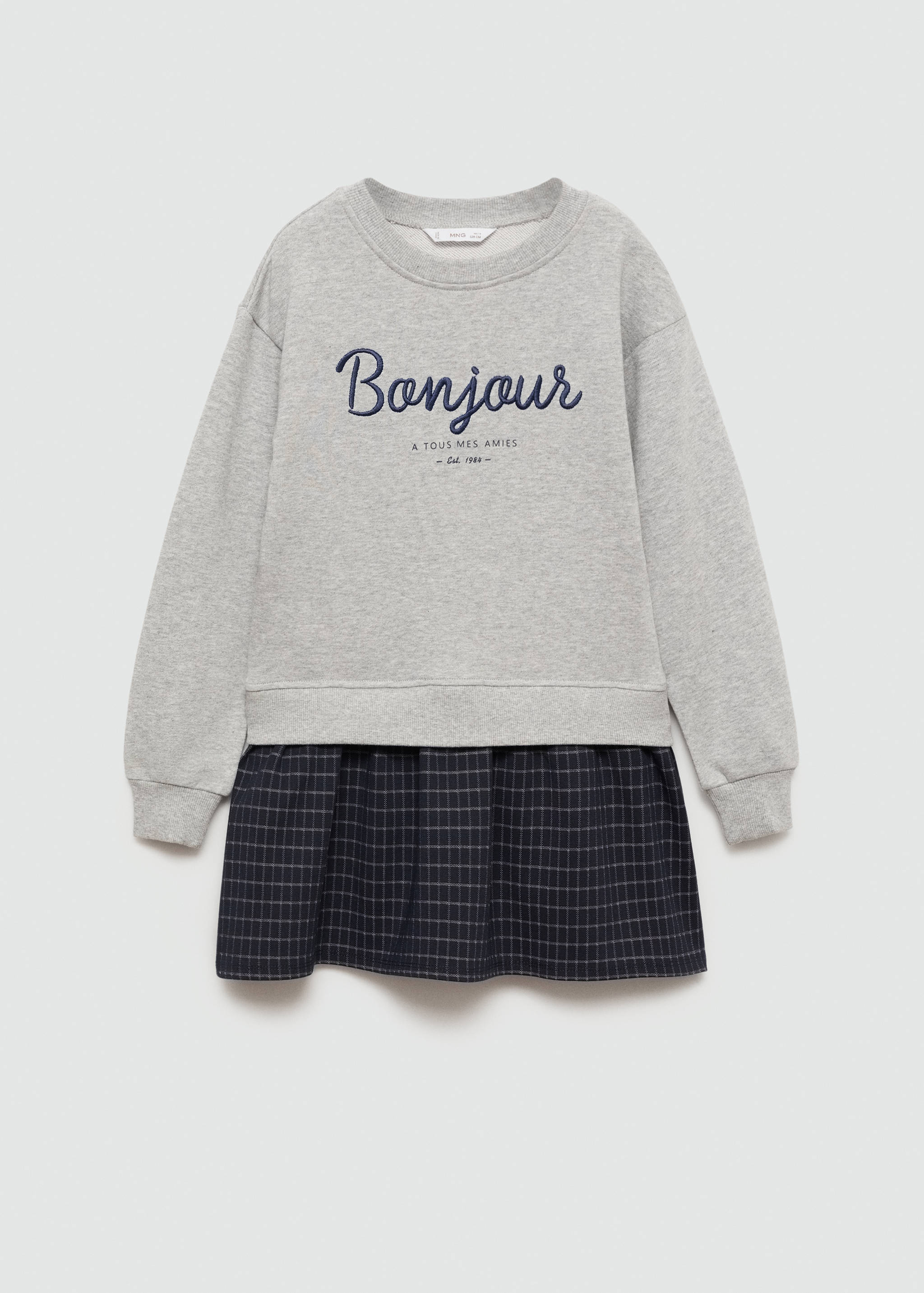 Checked skirt sweatshirt dress - Article without model