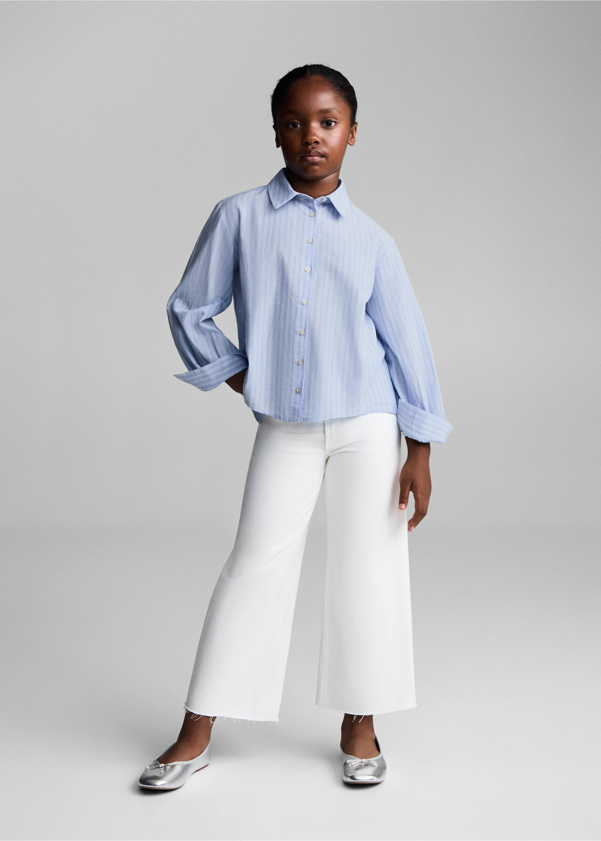 Pruhovaná košile - Celkový náhled, Modrá obloha. Ref: 77063285-00.