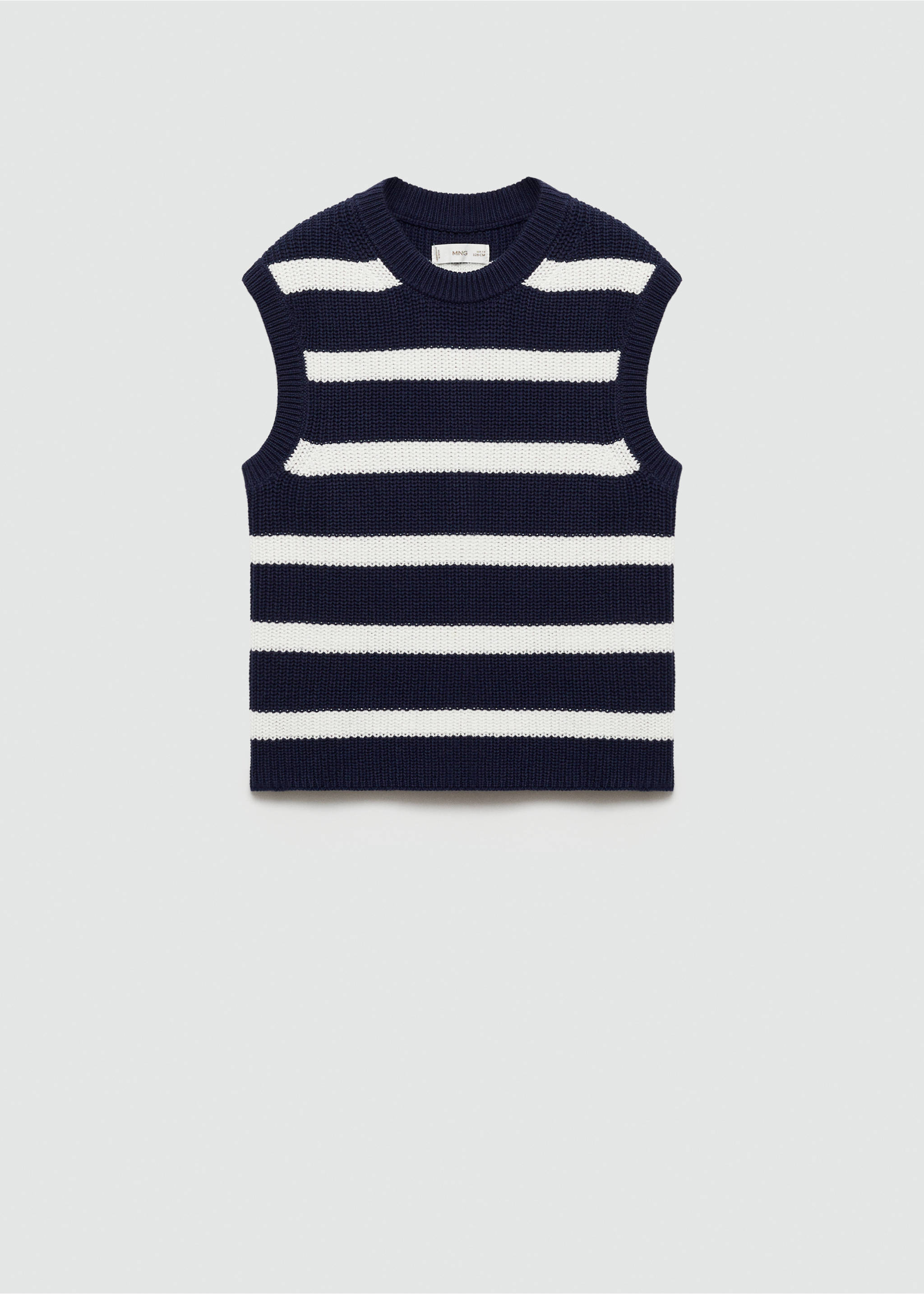 Gestreifter Strickpullunder - Artikel ohne Model, Dunkles Marineblau. Ref: 77063286-00.