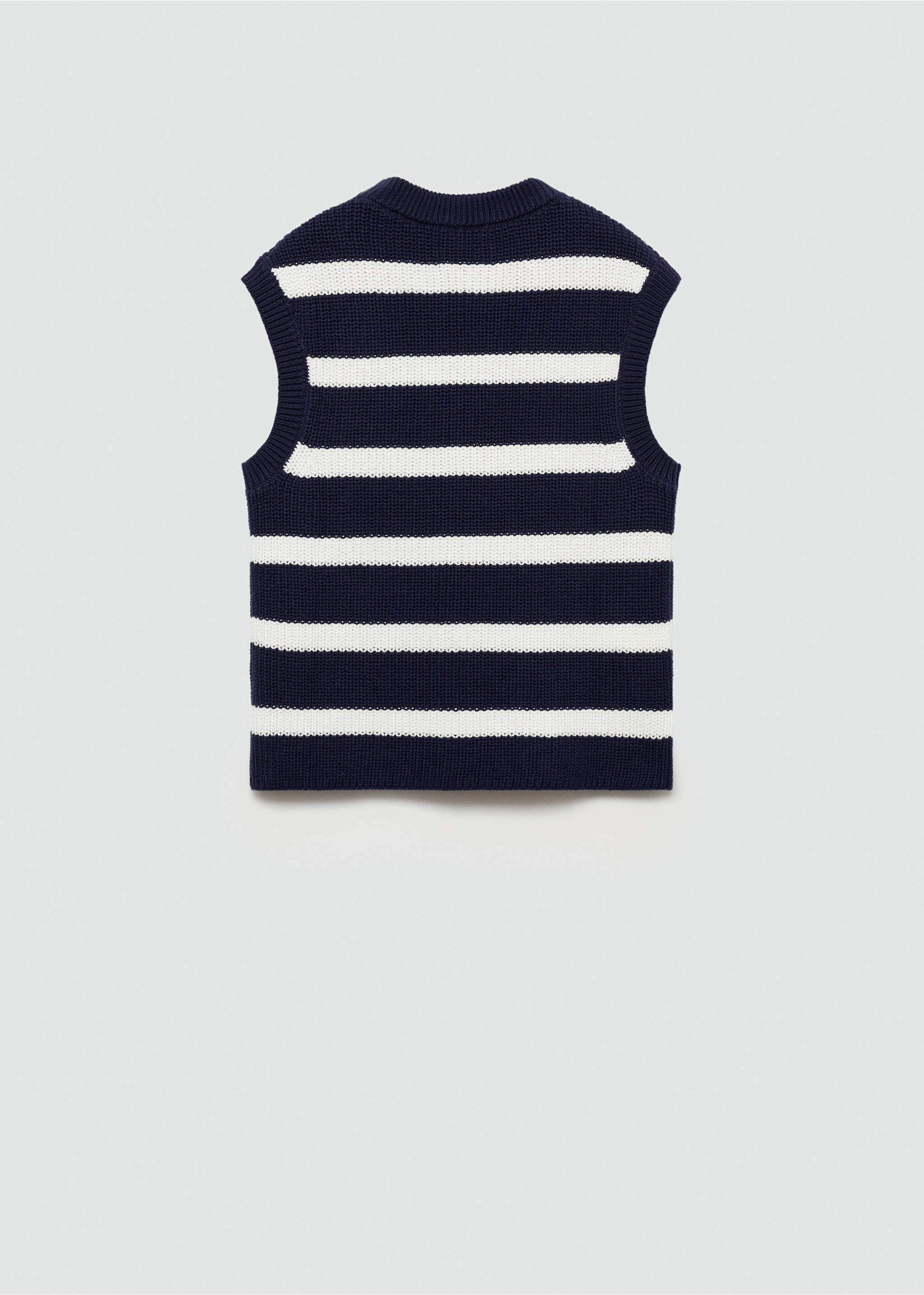 Gestreifter Strickpullunder - Rückseite des Artikels, Dunkles Marineblau. Ref: 77063286-00.