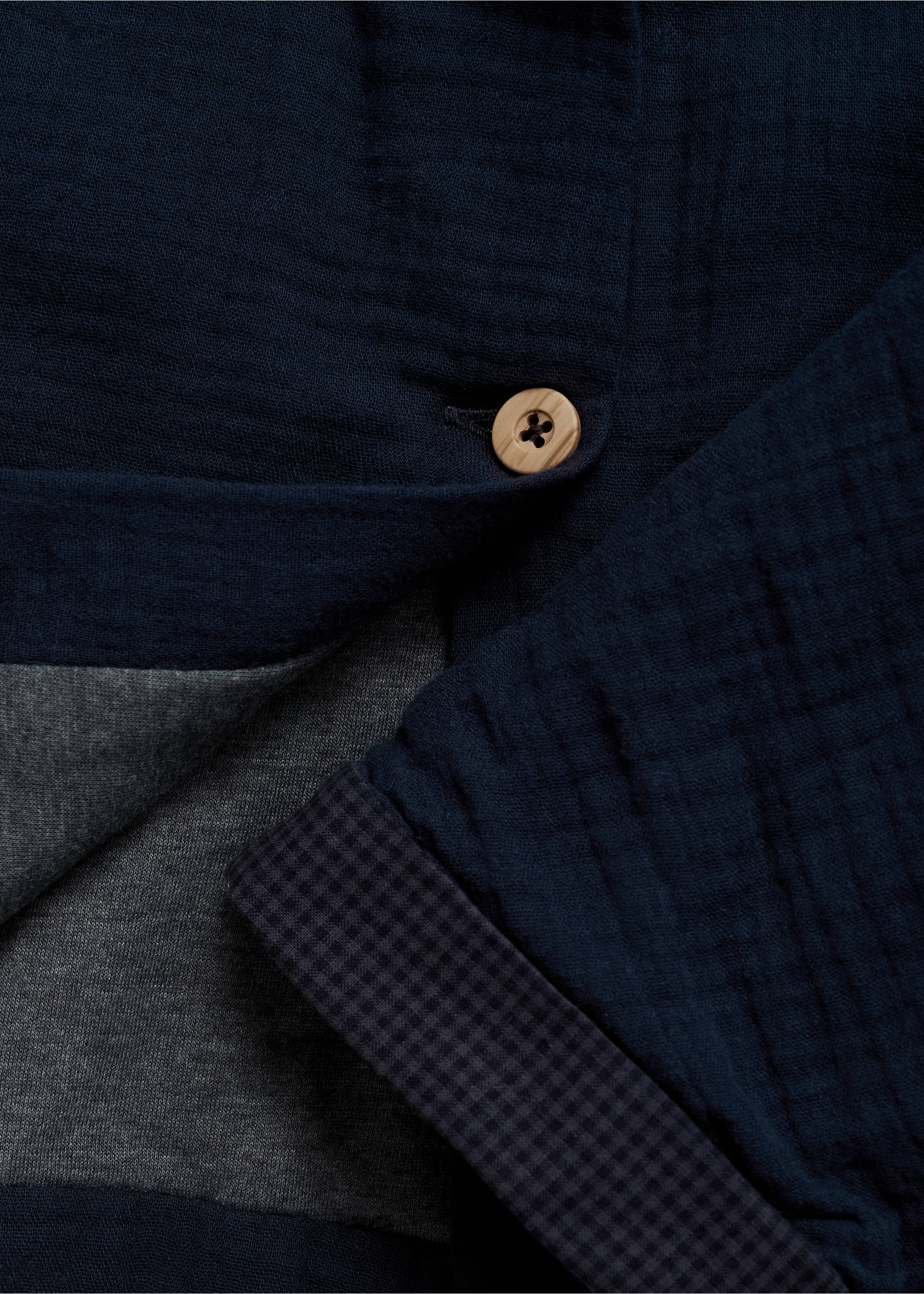 Jachetă din muselină cu buzunare - Detaliu al articolului 0, Bleumarin închis. Ref: 77063291-00.