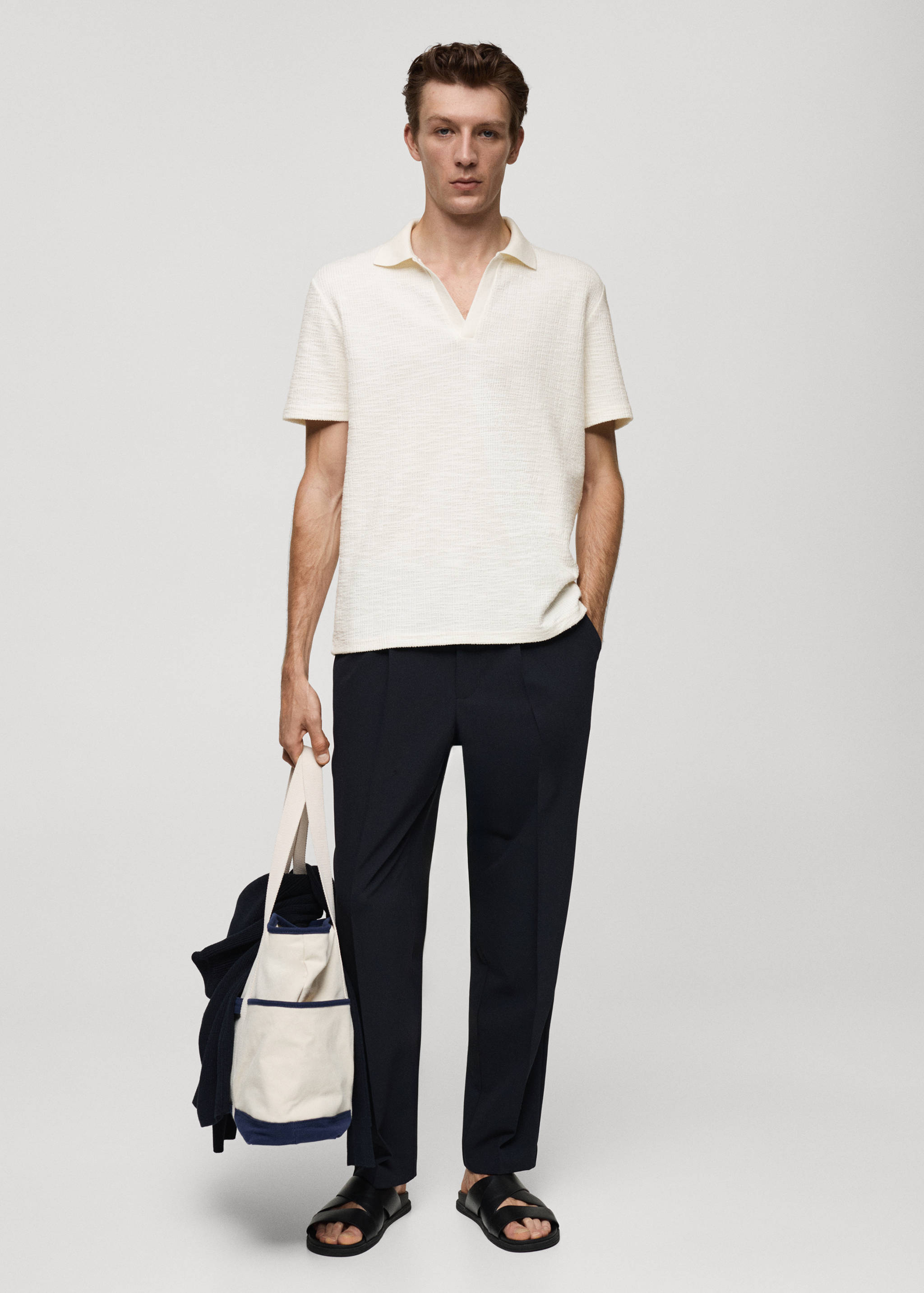 Polo coton structuré - Plan général
