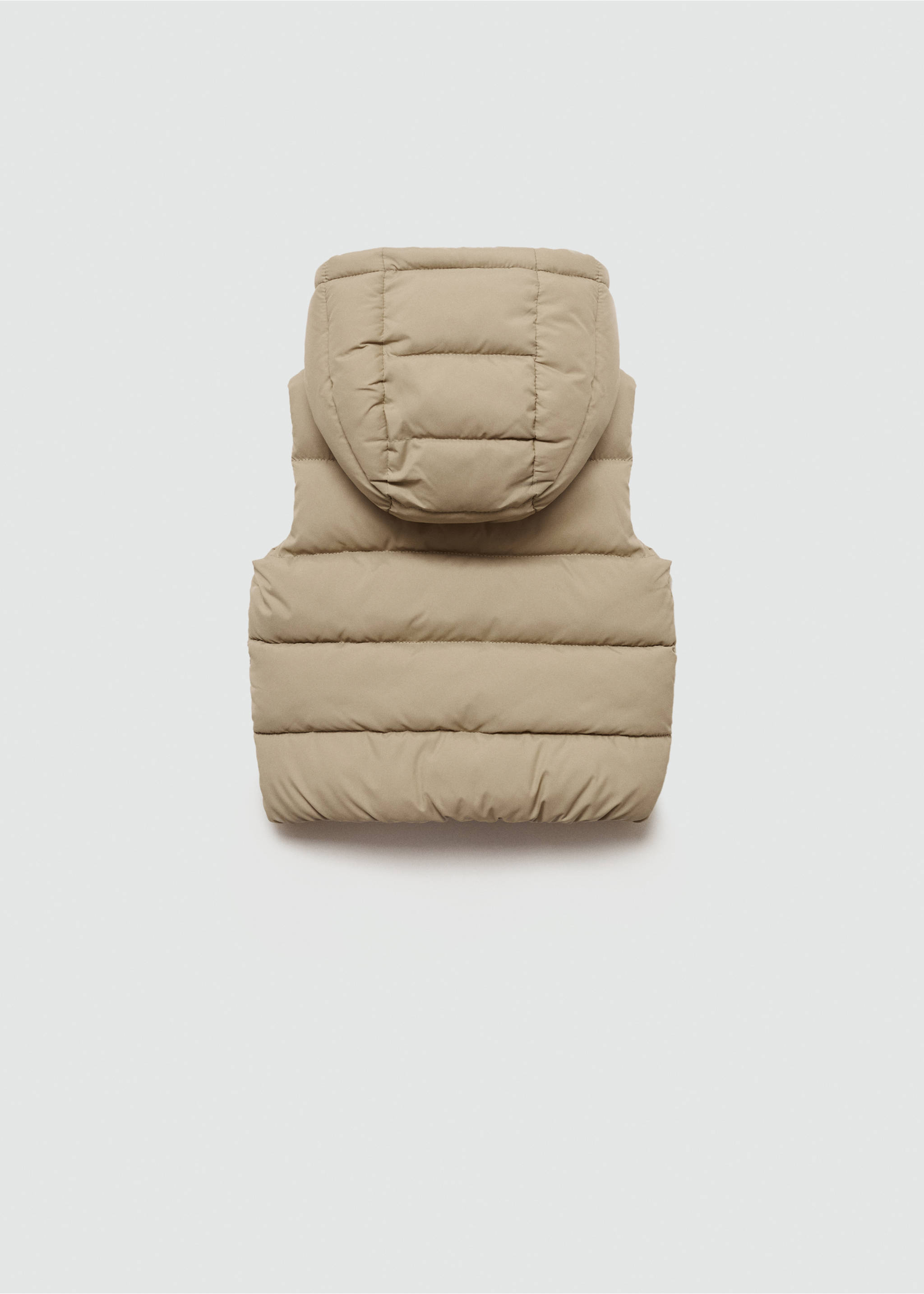 Quilted gilet with hood - Reverse of the article, Ivory White. Ref: 77064010-00.
