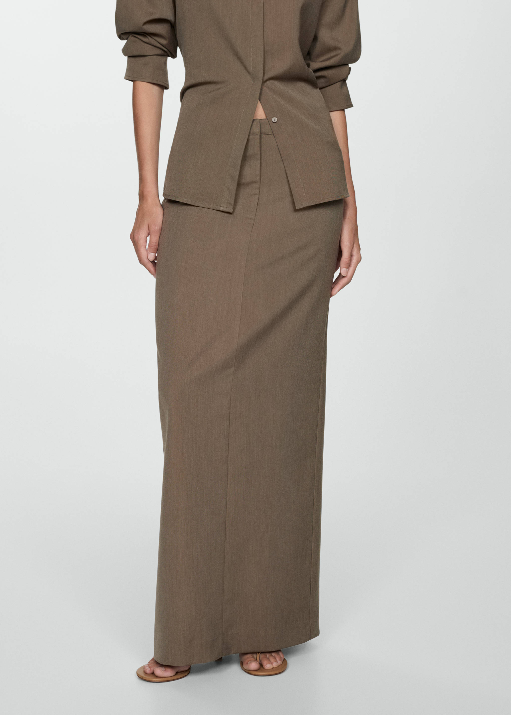 Slit long skirt - Medium plane