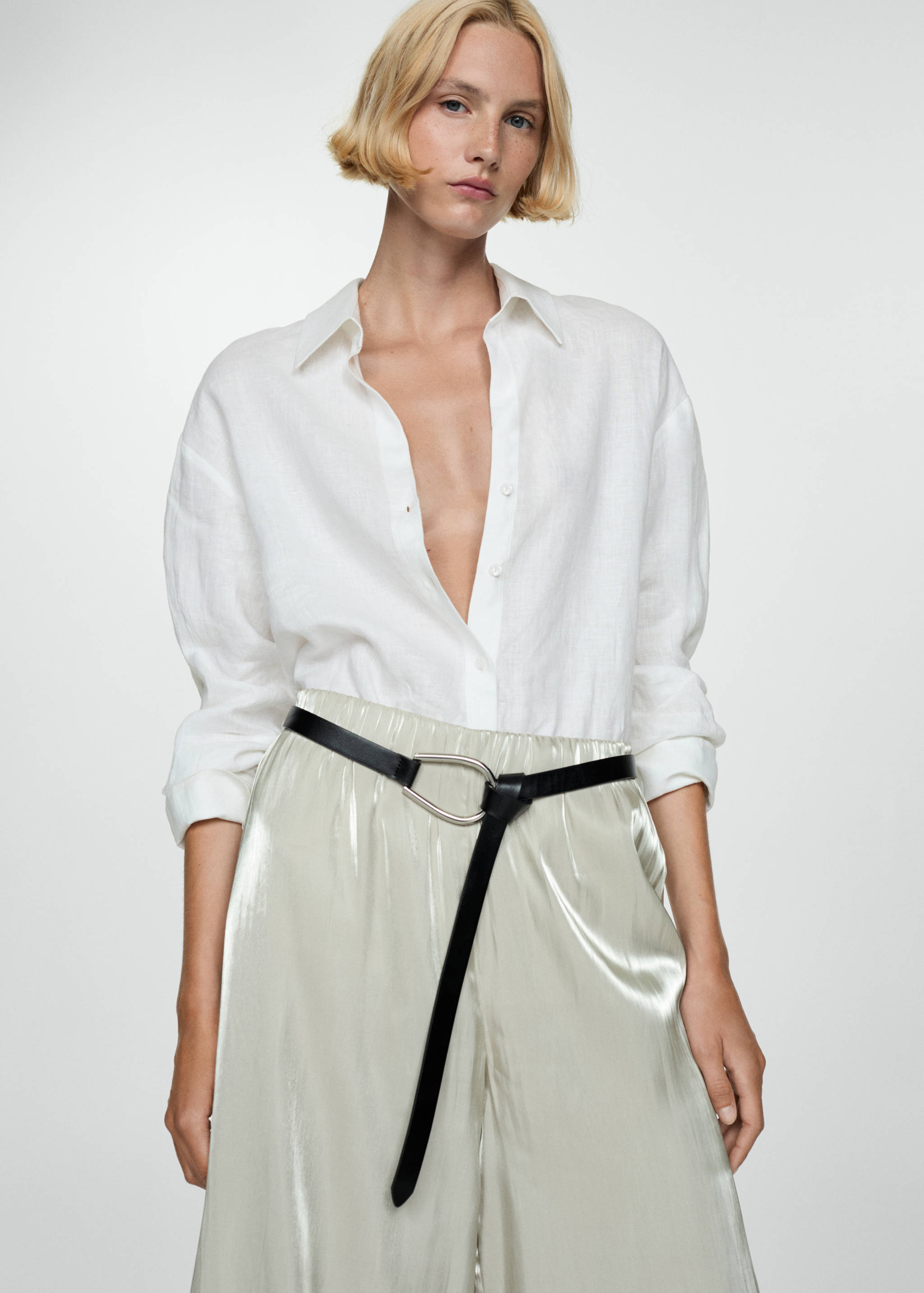 Pantalón fluido satinado - Detalle del artículo 1