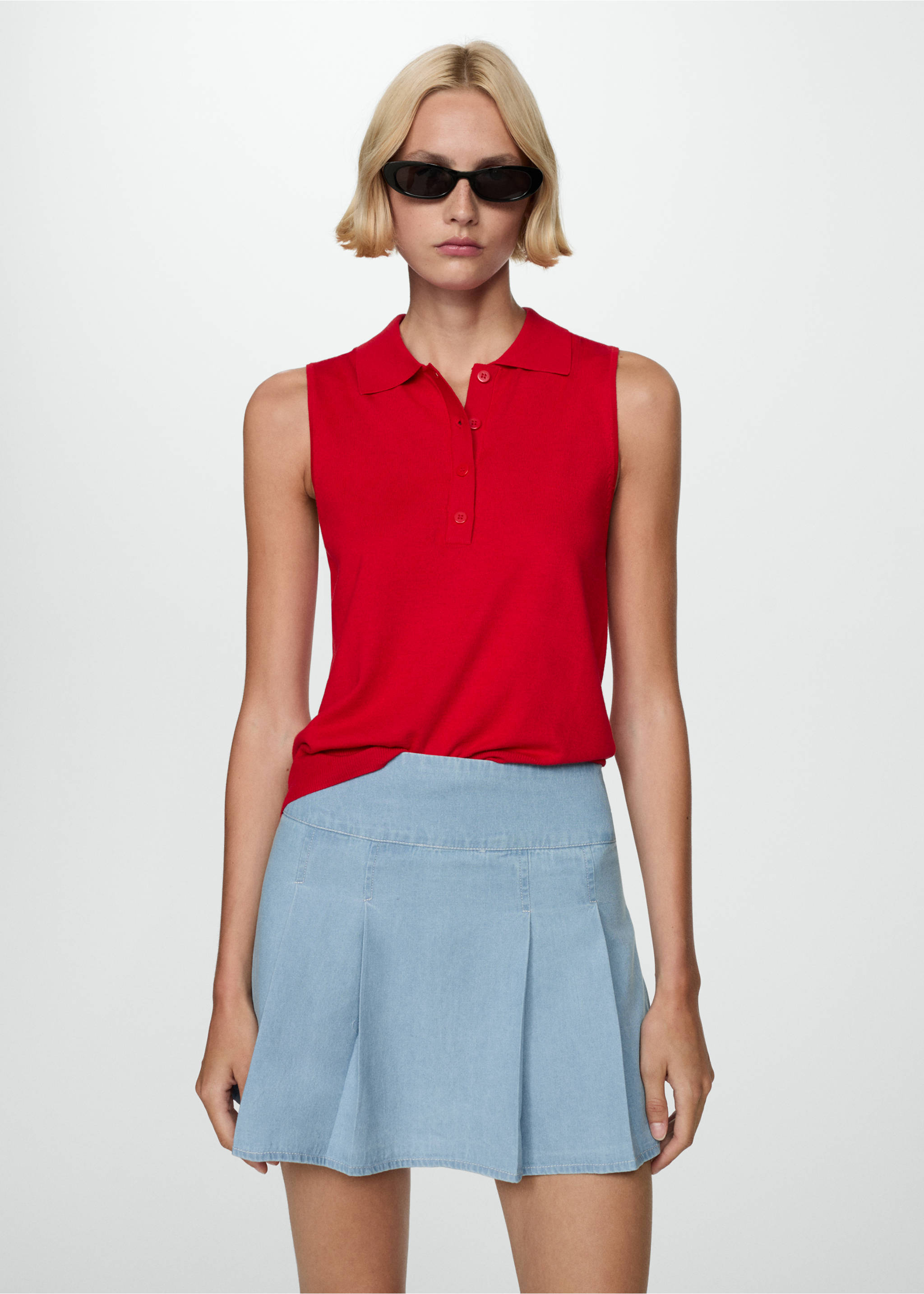 Minifalda vaquera tablas - Detalle del artículo 2, Azul claro. Ref: 77064014-00.