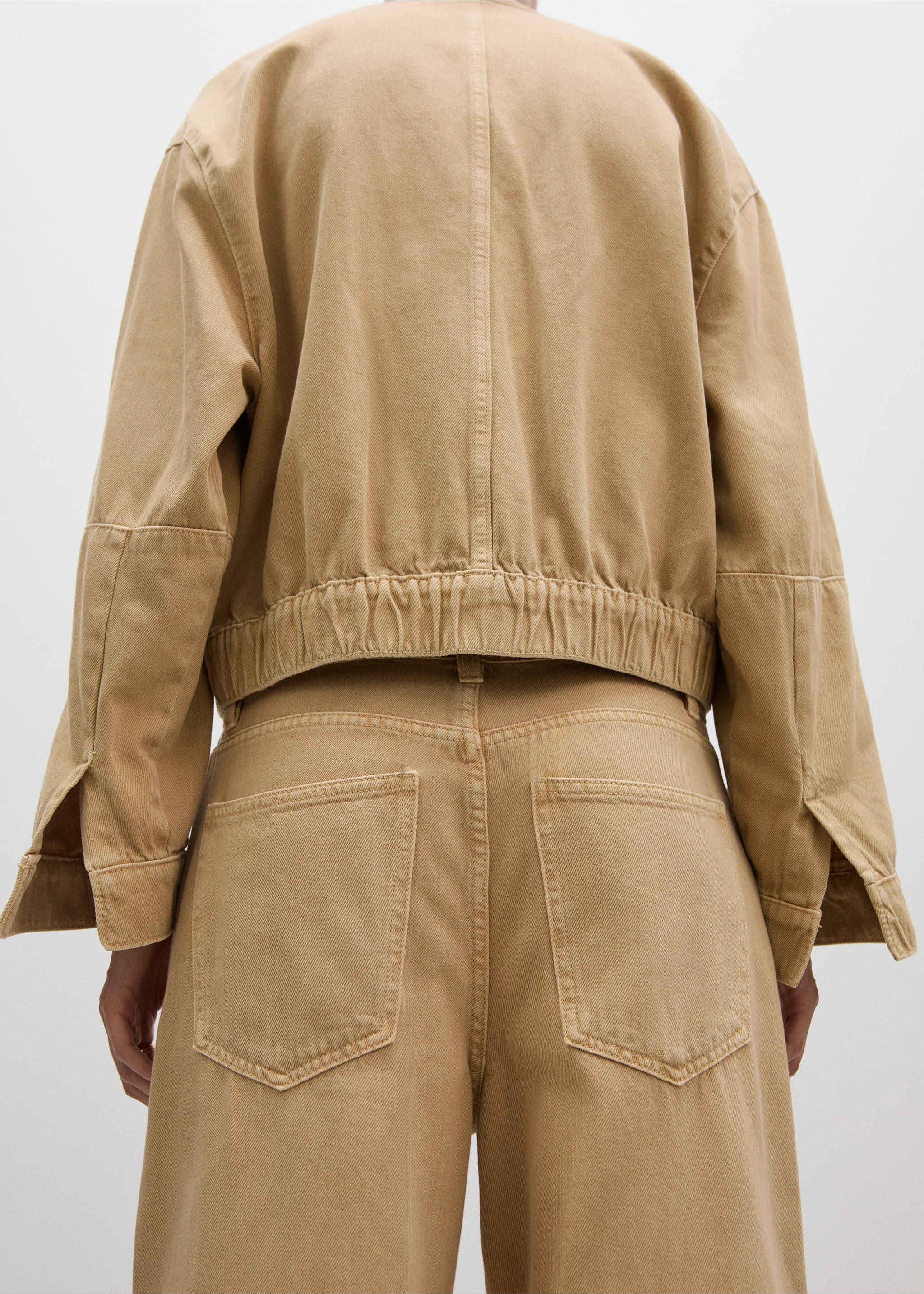 Denim bomber jacket - Reverse of the article, Medium Brown. Ref: 77064016-00.