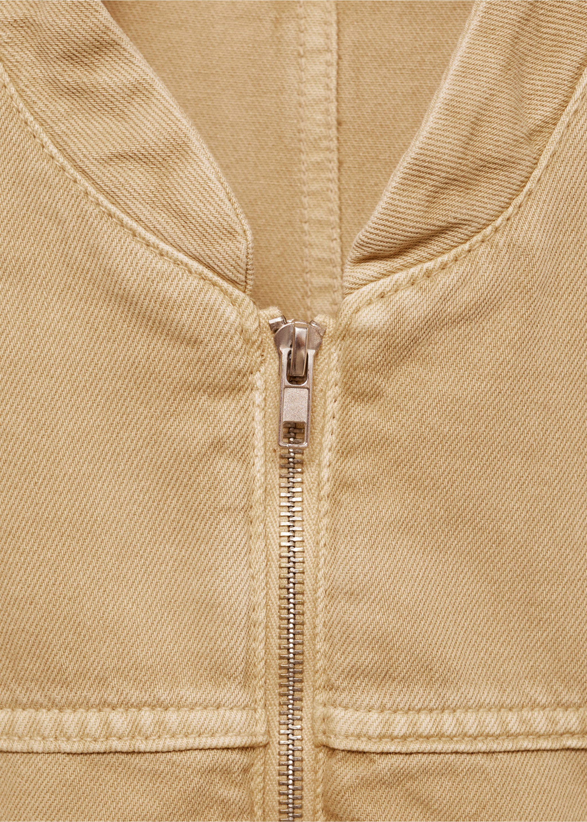 Denim bomber jacket - Details of the article 8, Medium Brown. Ref: 77064016-00.