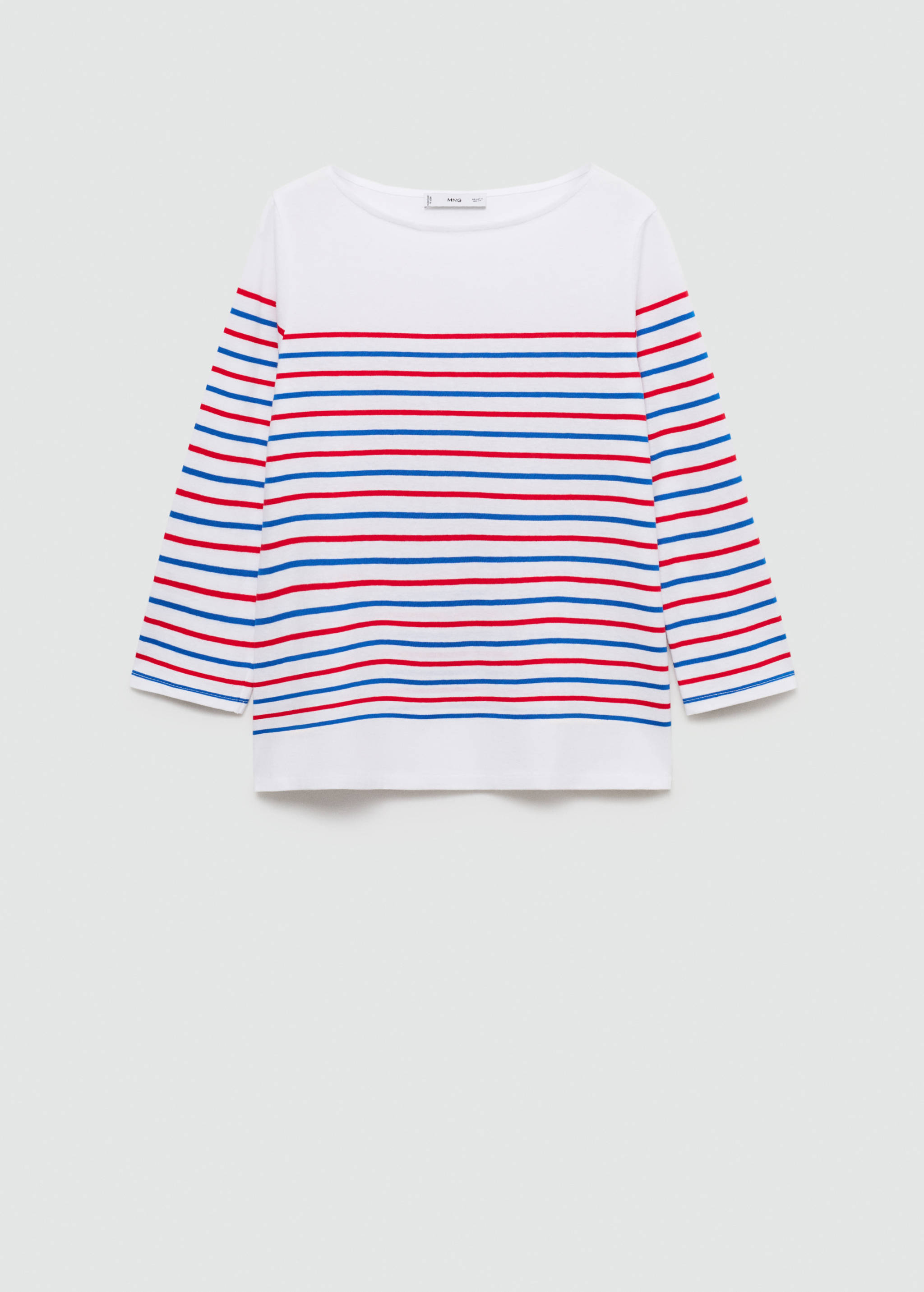 Gestreiftes T-Shirt mit Bateau-Ausschnitt - Artikel ohne Model