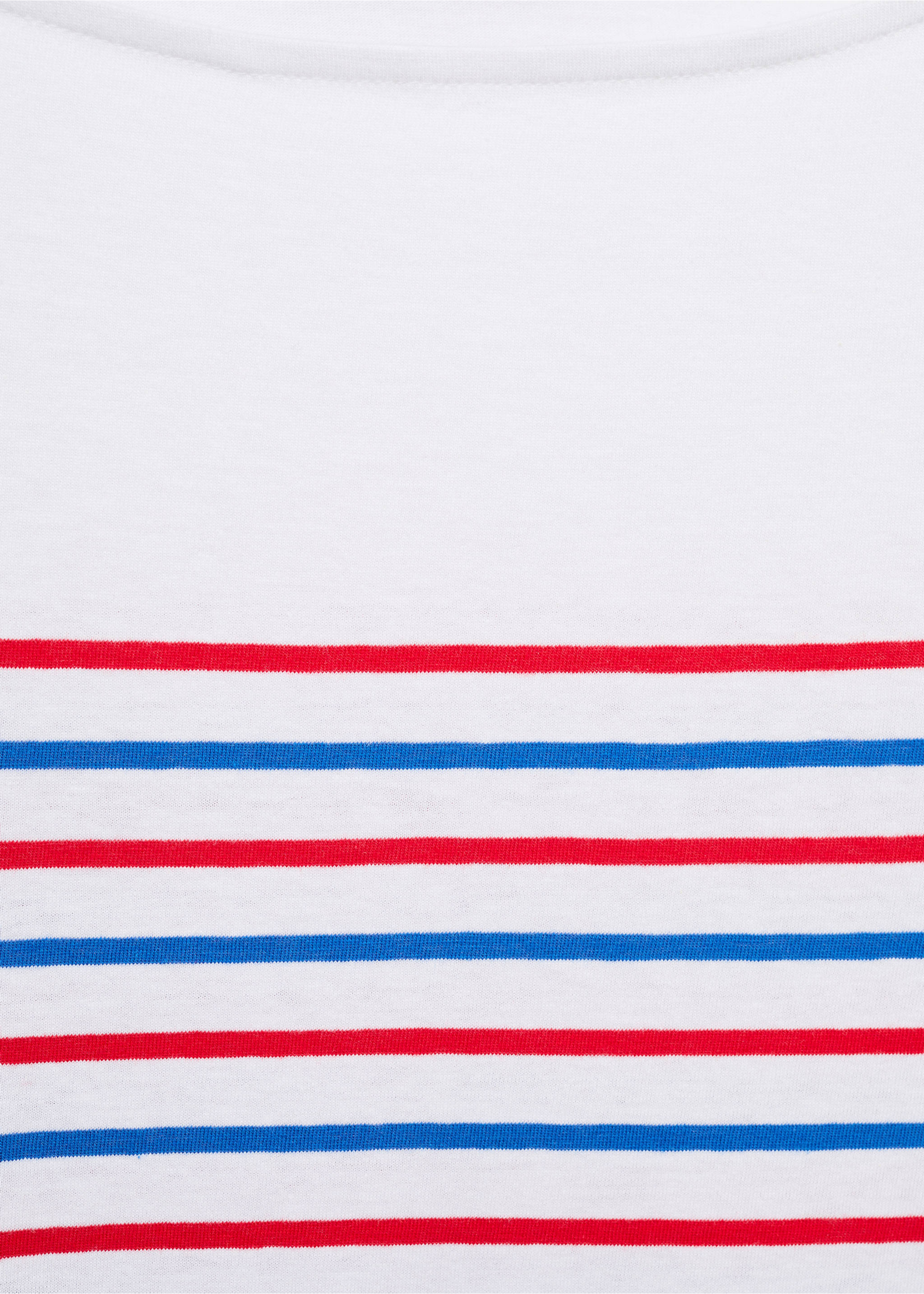Gestreiftes T-Shirt mit Bateau-Ausschnitt - Detail des Artikels 8, Weiß. Ref: 77064018-00.