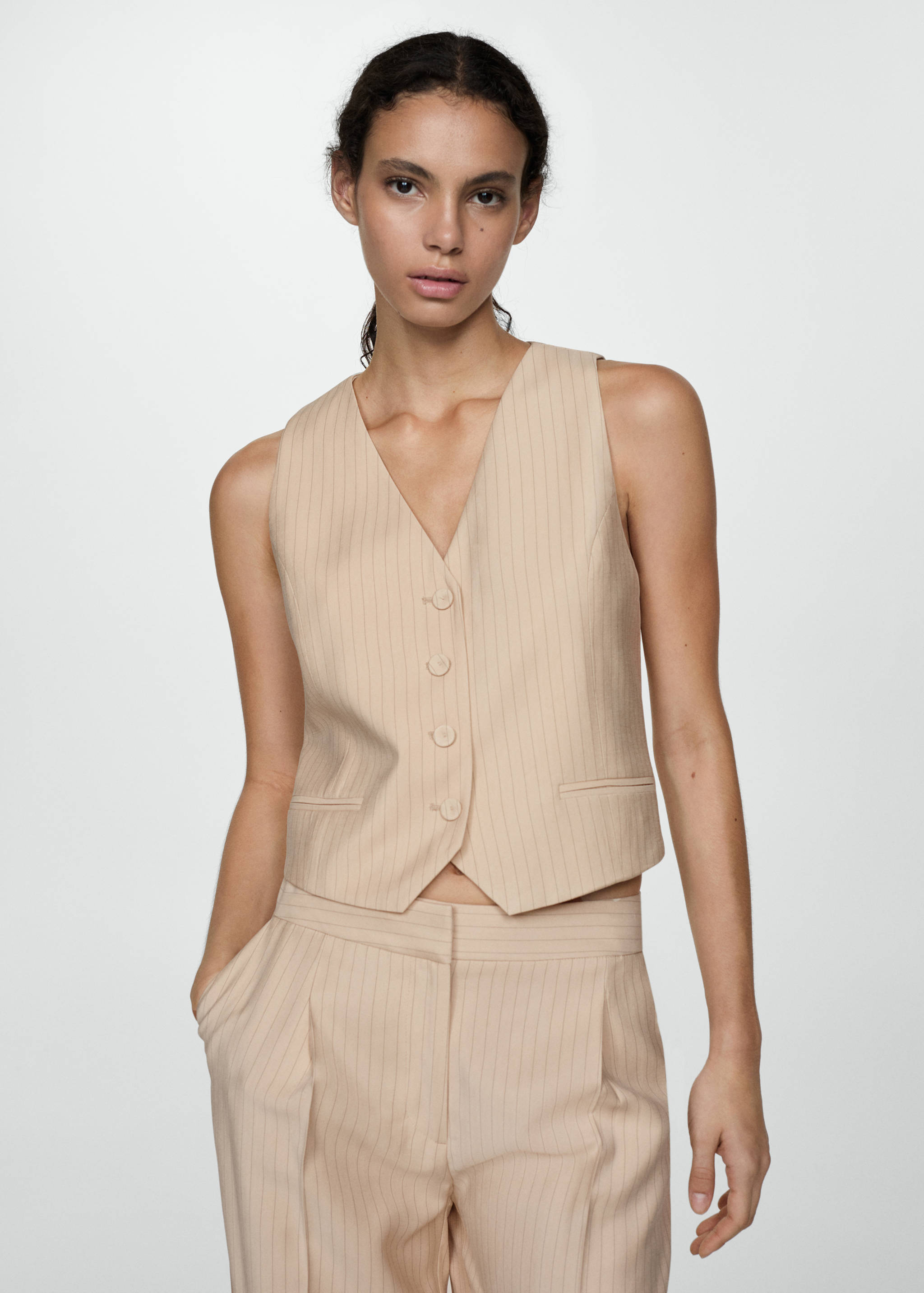 Gilet costume rayures - Plan moyen