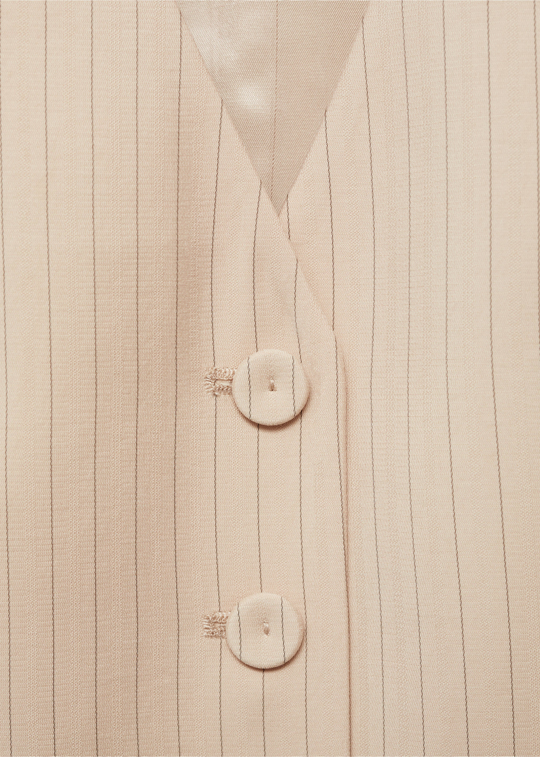 Striped suit vest - Details of the article 8, Beige. Ref: 77064025-00.