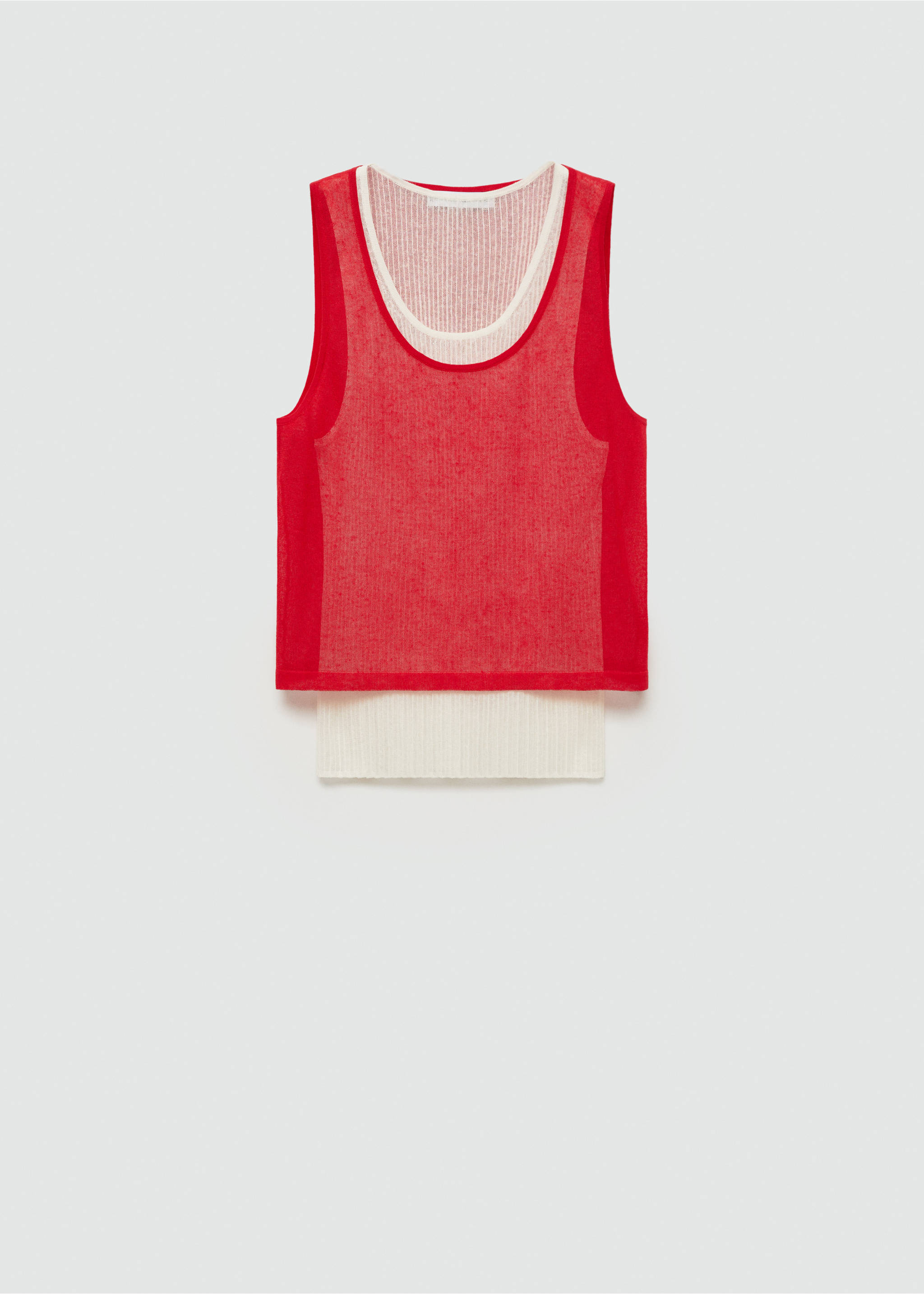 Top combinat din lyocell - Articol fără model, Roșu. Ref: 77064026-00.