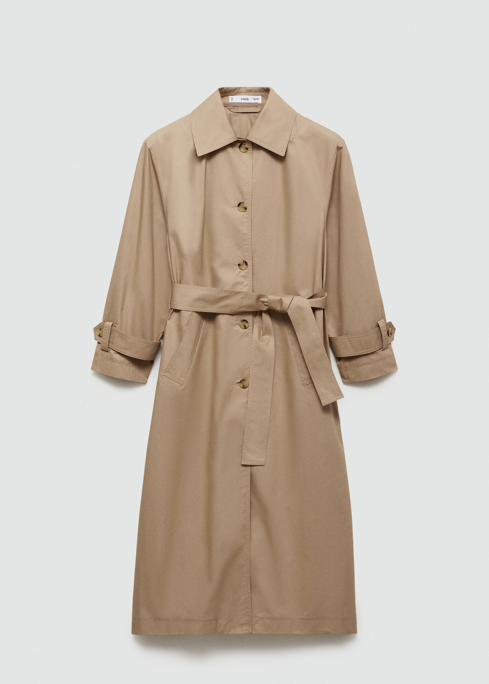 Cotton trench coat with shirt collar - Article without model