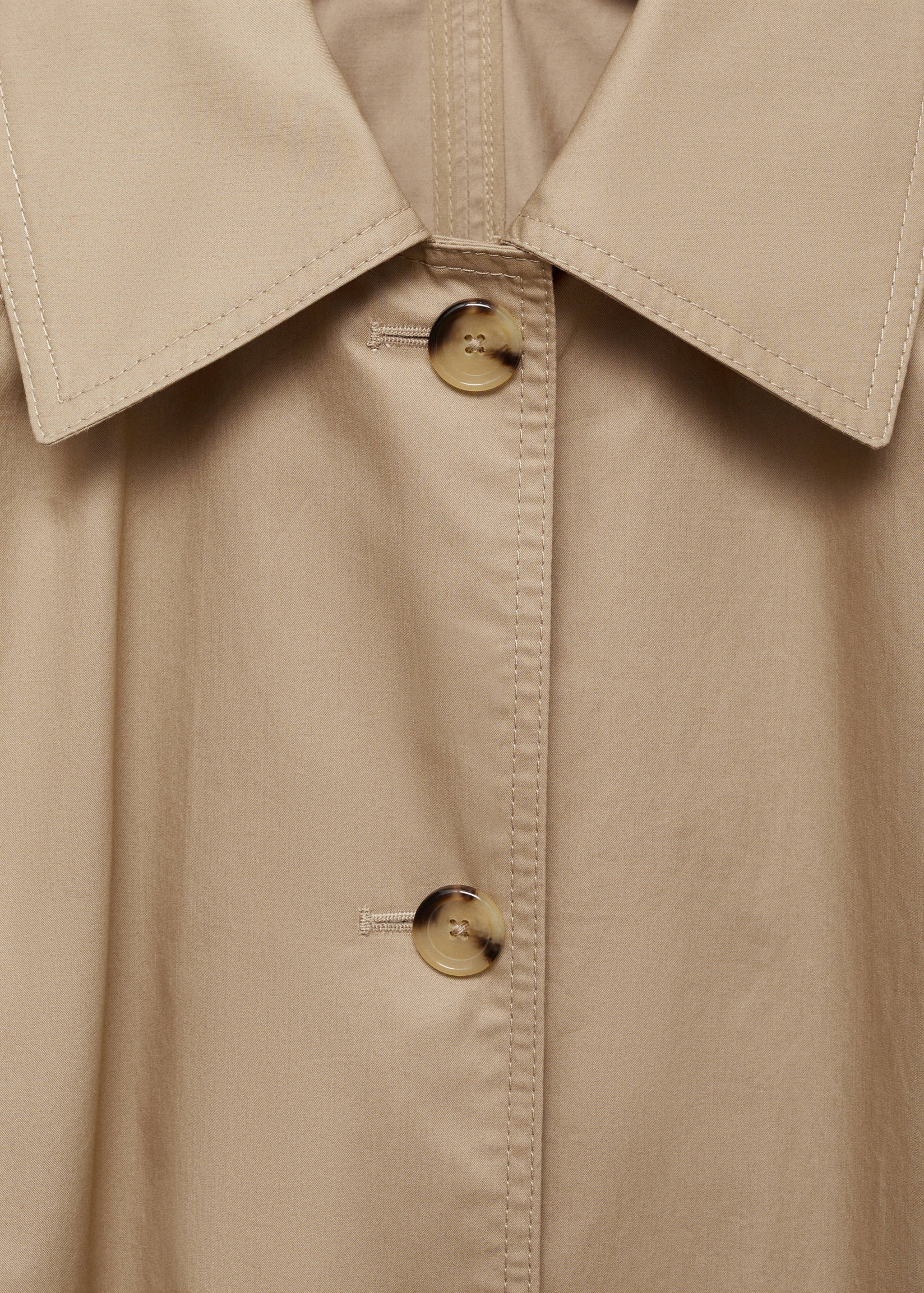Cotton trench coat with shirt collar - Details of the article 8