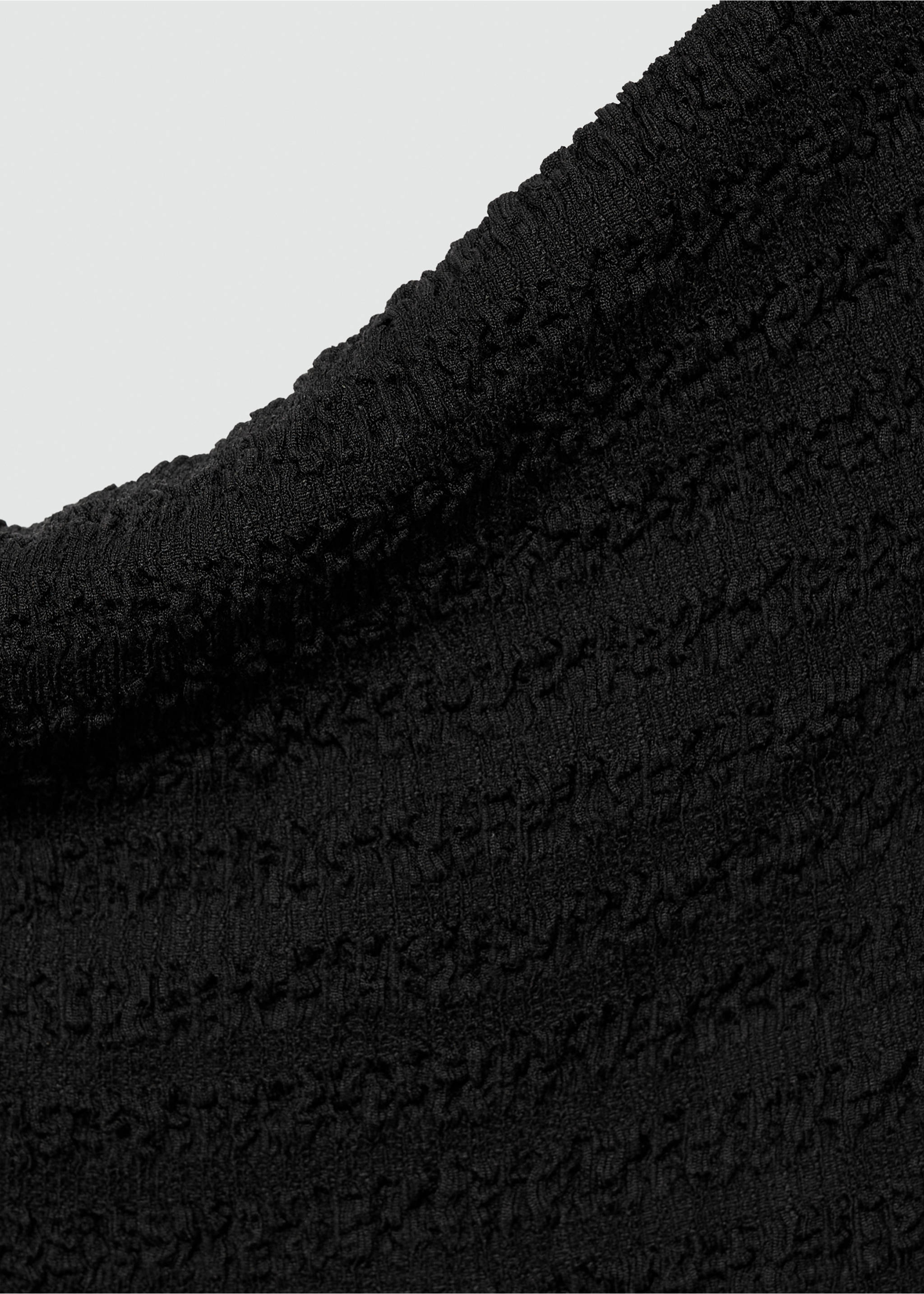 Langes schulterfreies Kleid - Detail des Artikels 8, Schwarz. Ref: 77064030-00.
