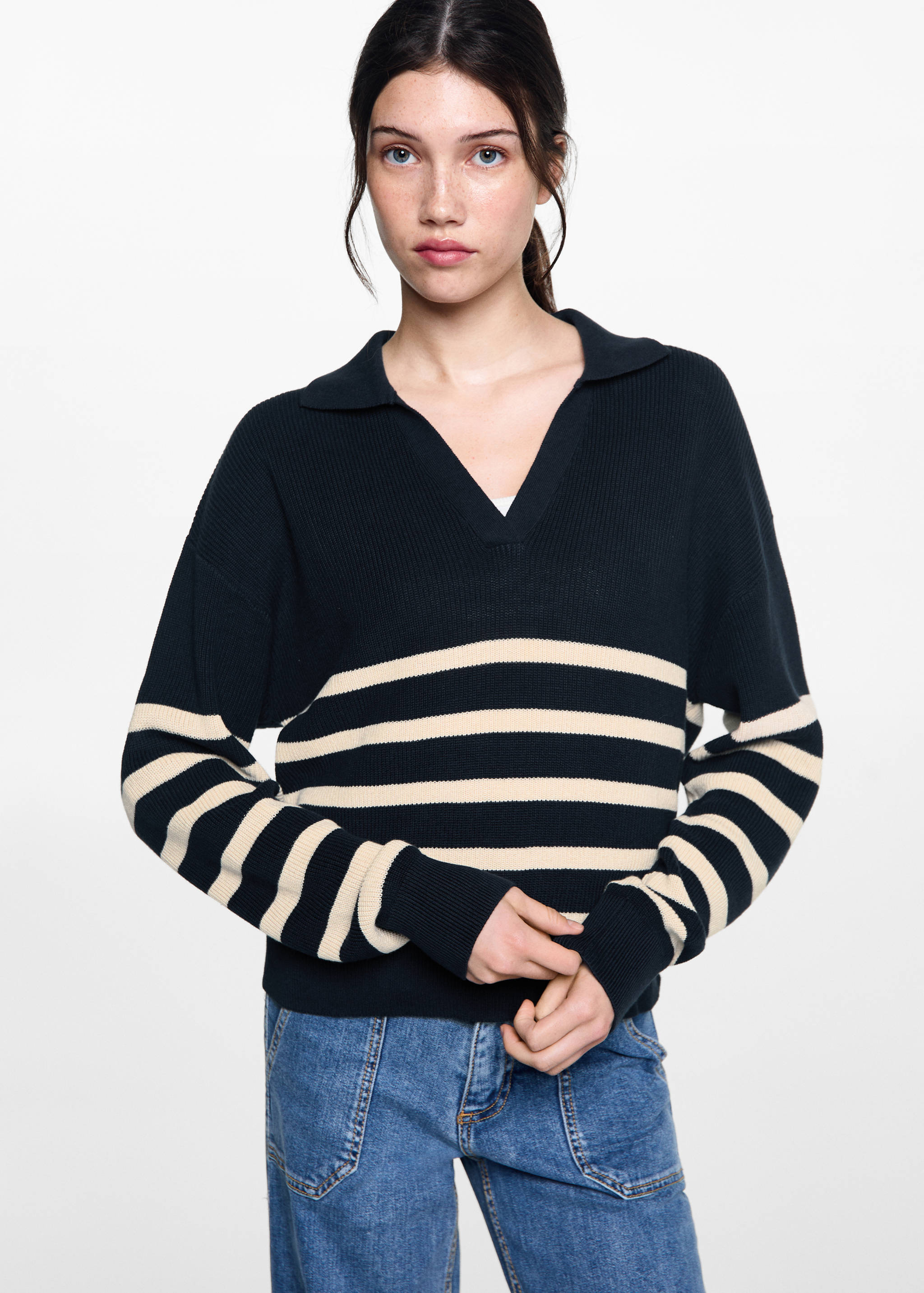 Knit striped sweater - Medium plane