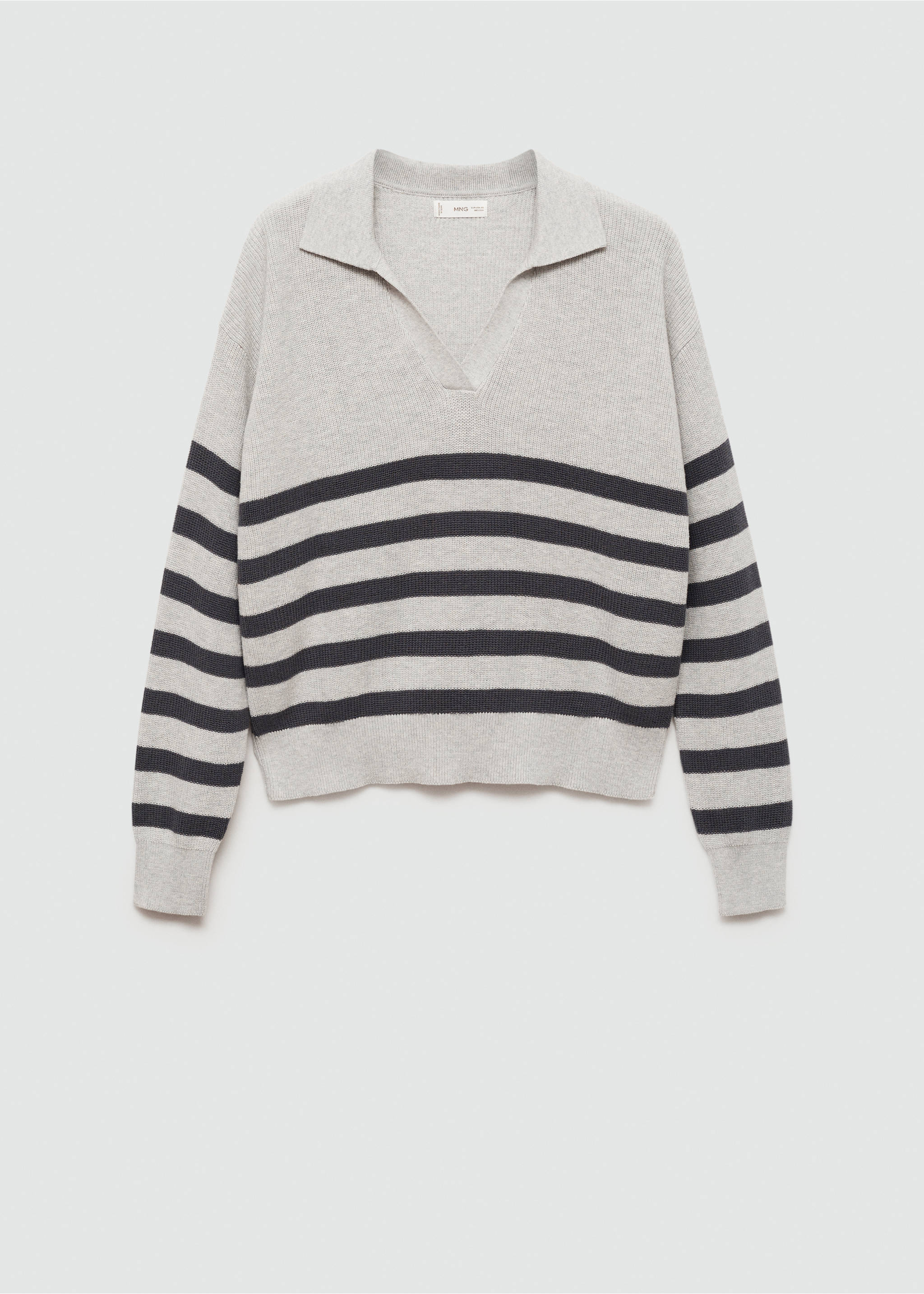 Gestreifter Strickpullover - Artikel ohne Model, Grau. Ref: 77064039-00.