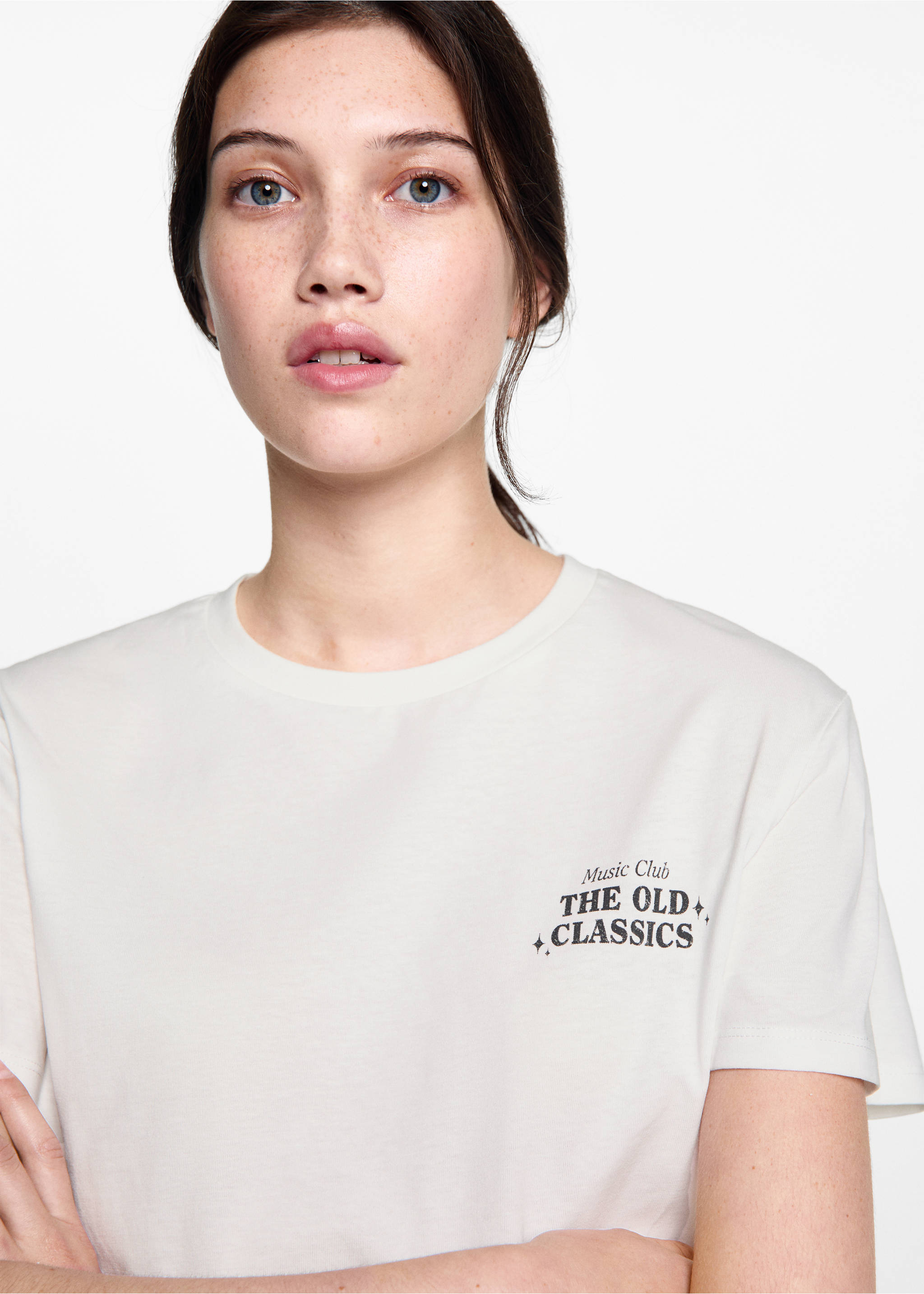 Camiseta estampada algodón - Detalle del artículo 1, Blanco roto. Ref: 77064041-00.