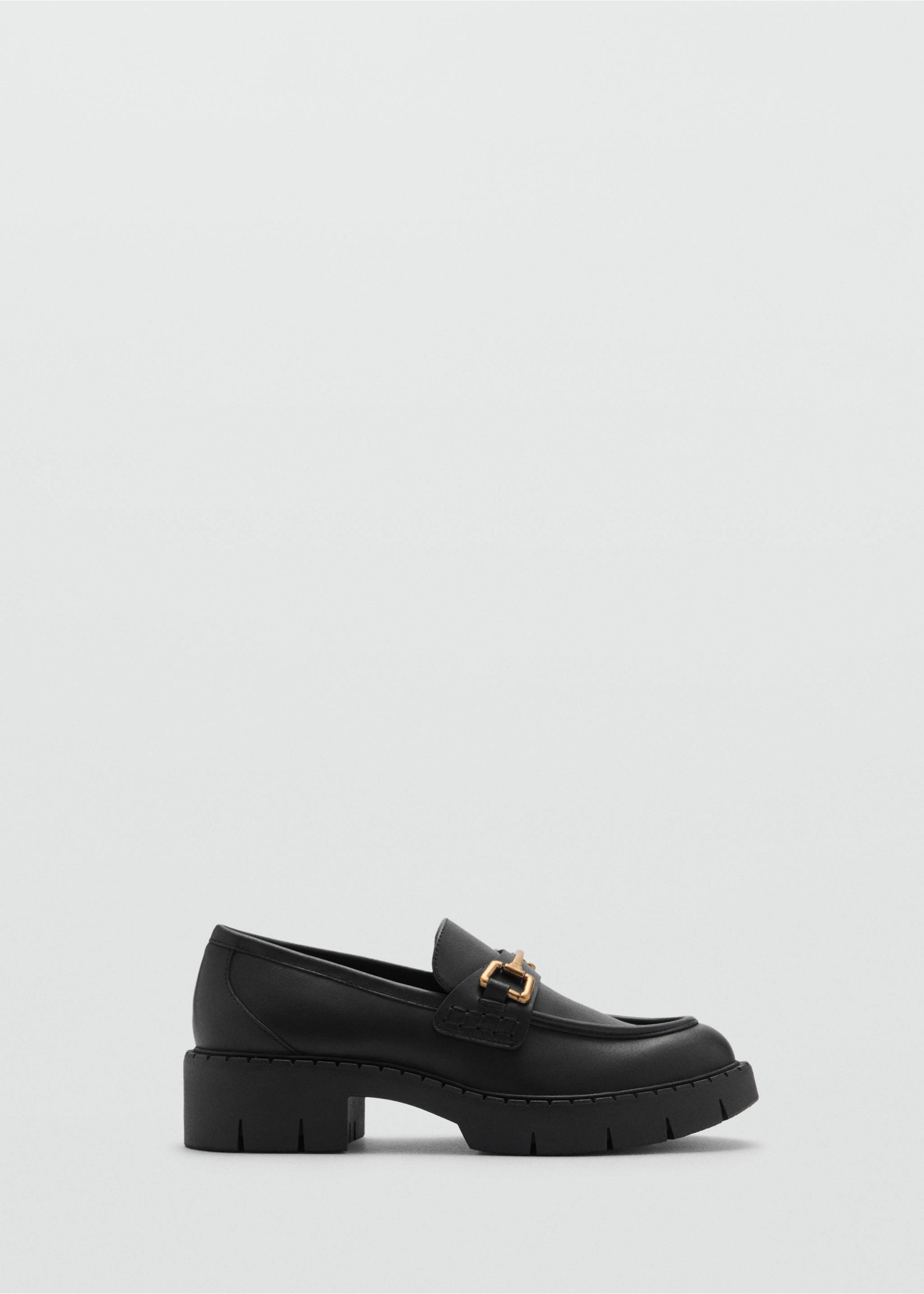 Leather loafers with metallic detail - Article without model, Black. Ref: 77064043-00.