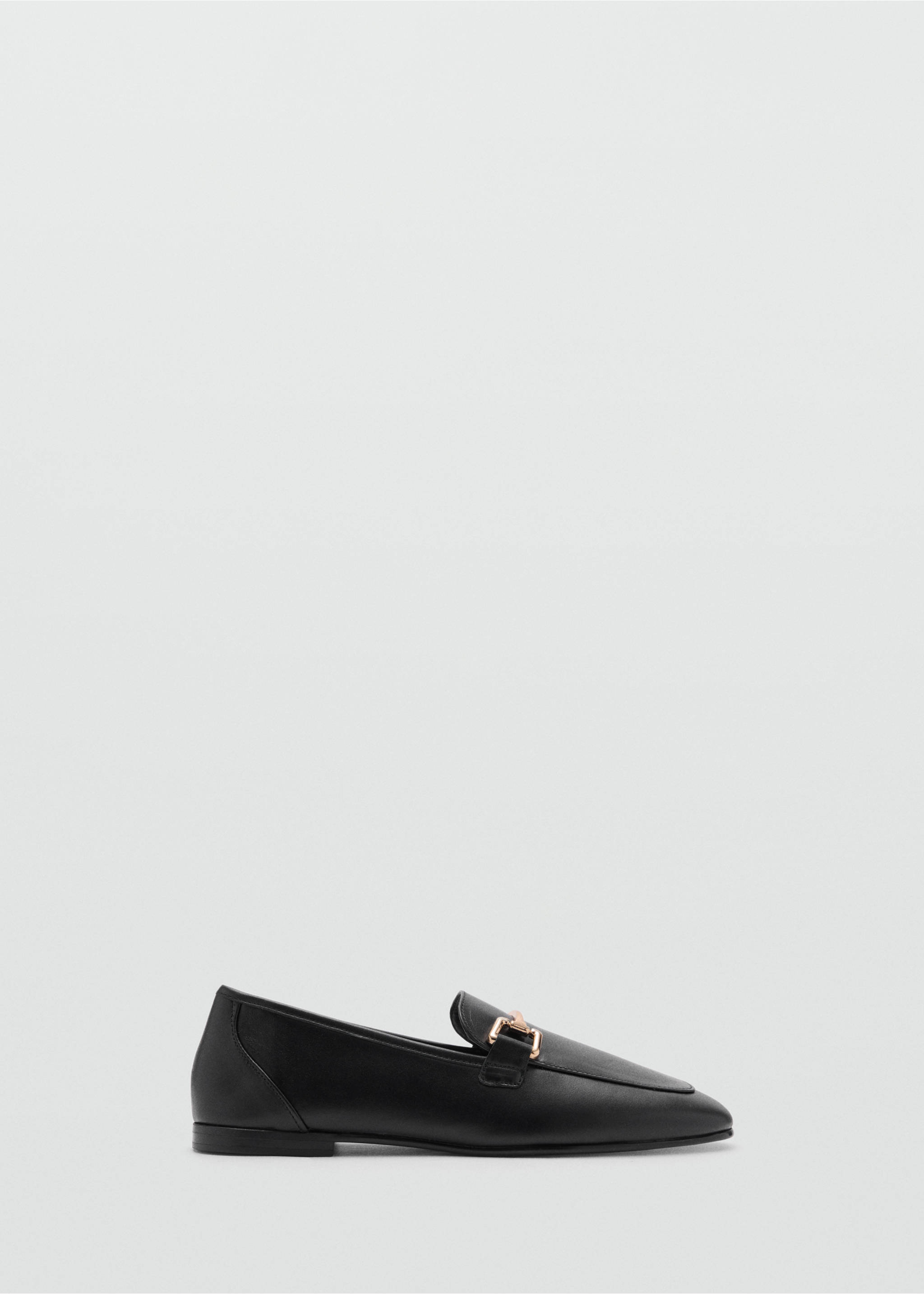 Leather loafers with metallic detail - Article without model, Black. Ref: 77064047-00.