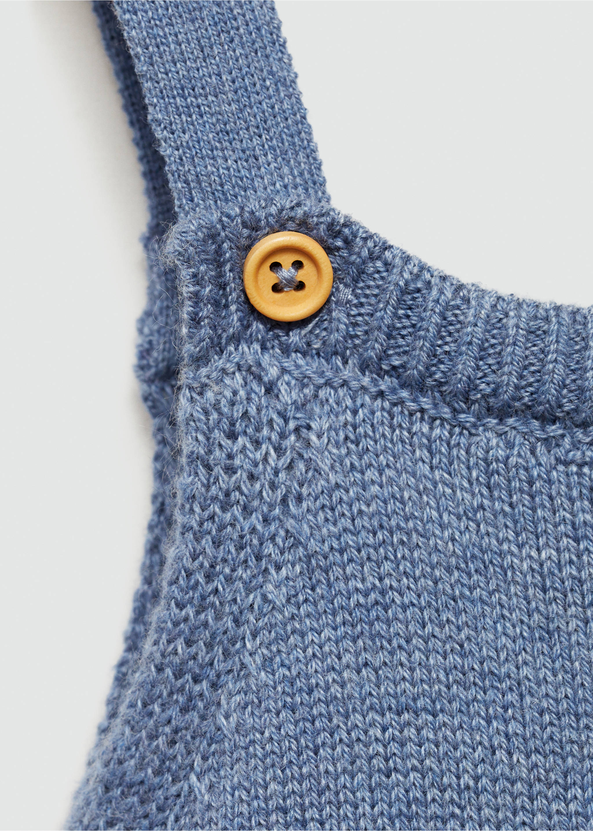 Cotton knit dungarees - Details of the article 8, Blue. Ref: 77064054-00.