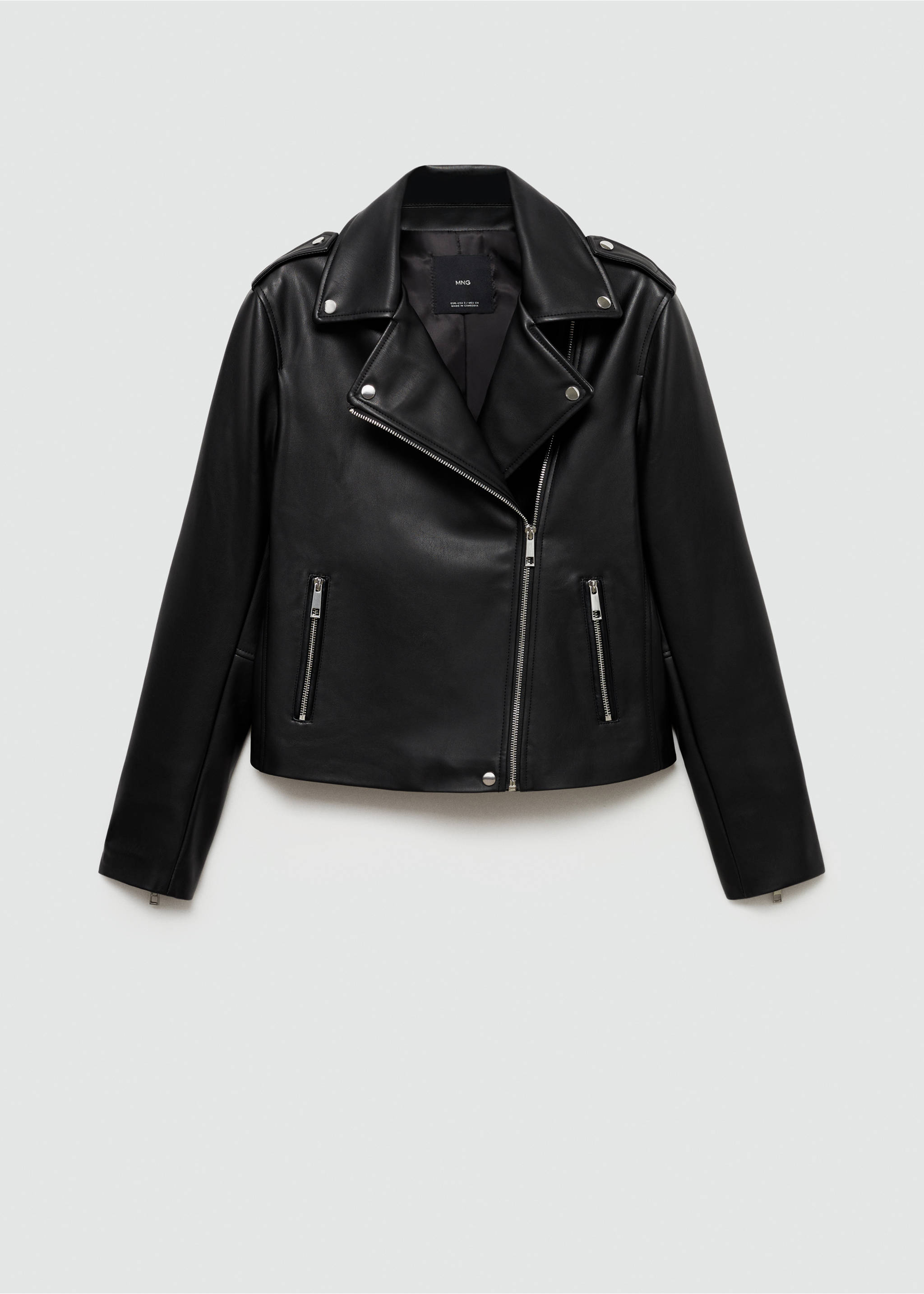 Bikerjack met leerlook - Artikel zonder model, Zwart. Ref: 77064057-00.