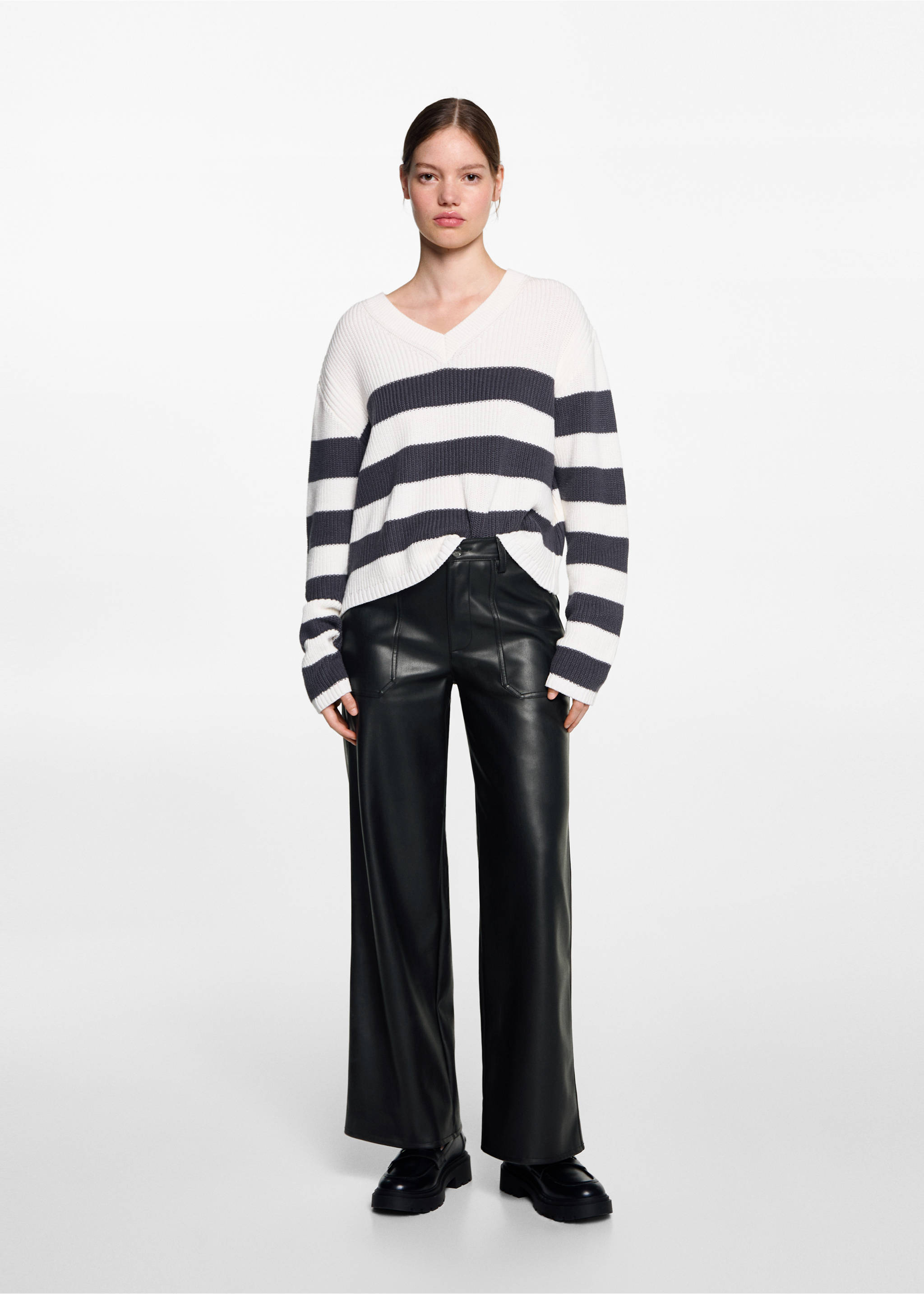 Hose aus Kunstleder - Allgemeine Ansicht, Schwarz. Ref: 77064058-00.