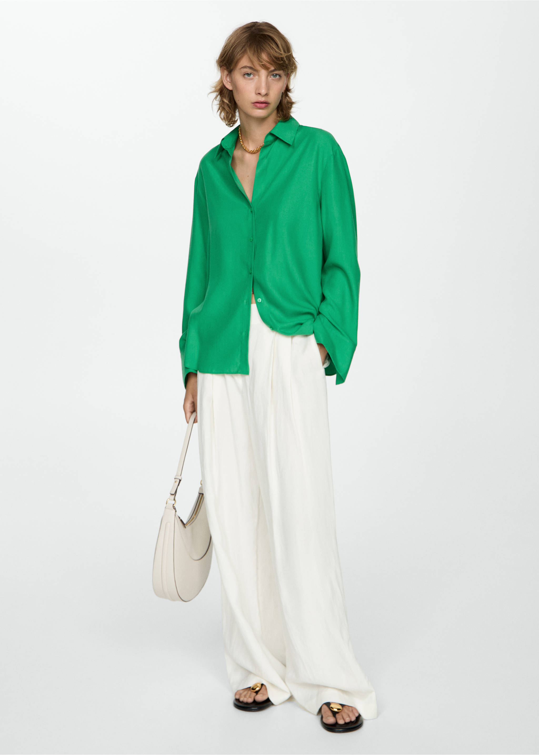 Lyocell fluid shirt - General plane, Green. Ref: 77064059-00.