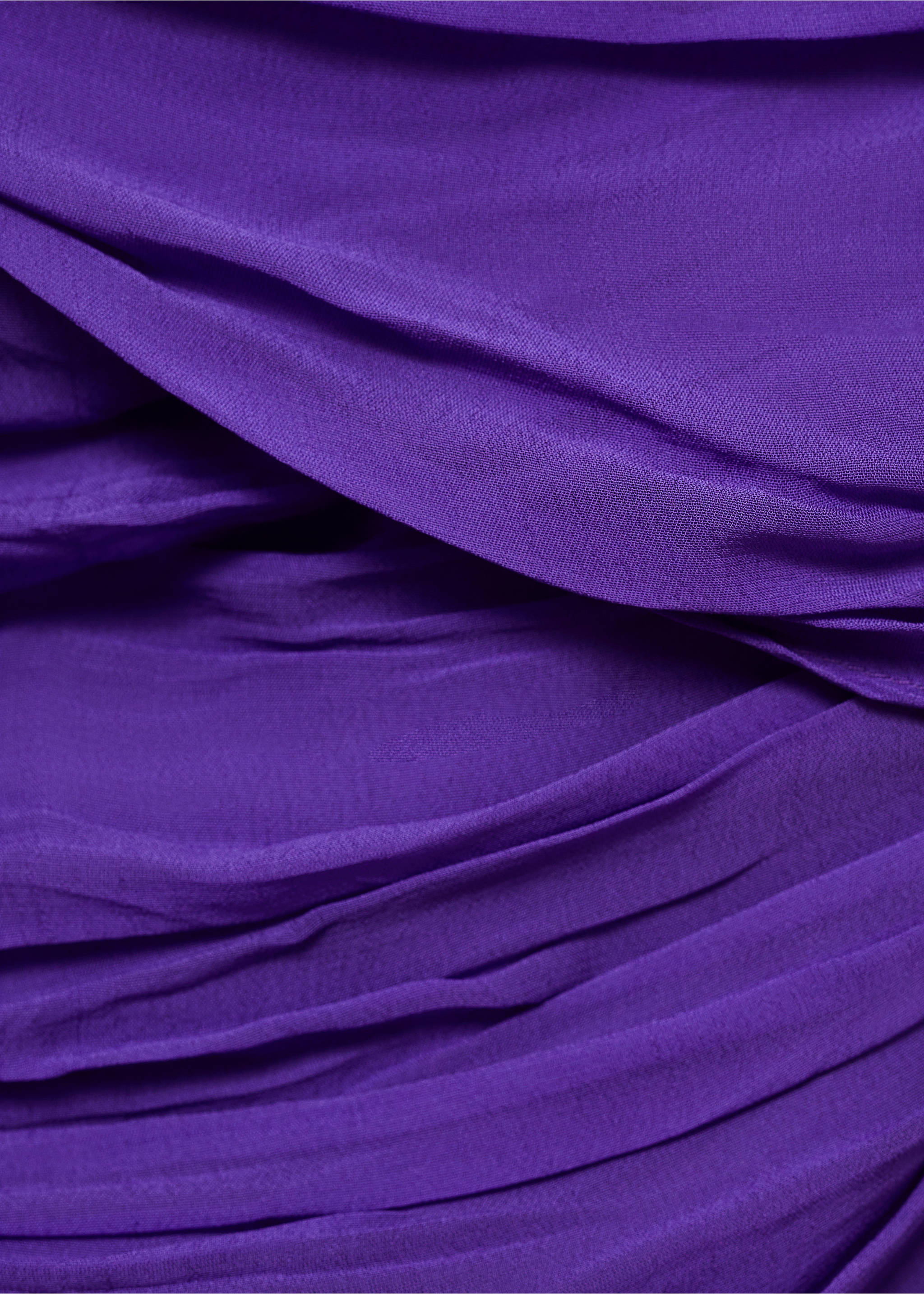 Asymmetrical draped short dress - Details of the article 0, Purple. Ref: 77064068-00.