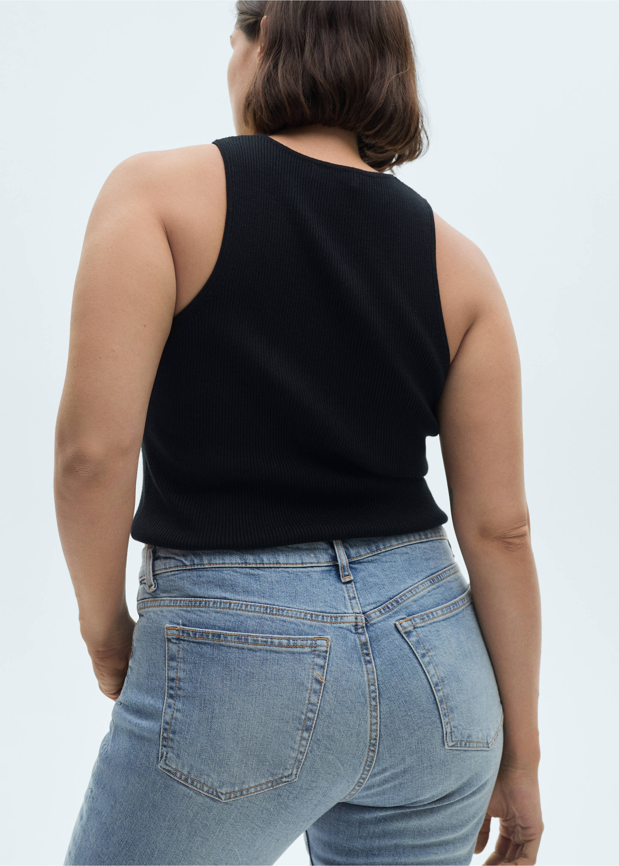 Claudia slim-fit cropped jeans - Details of the article 4, Medium Blue. Ref: 77064069-00.