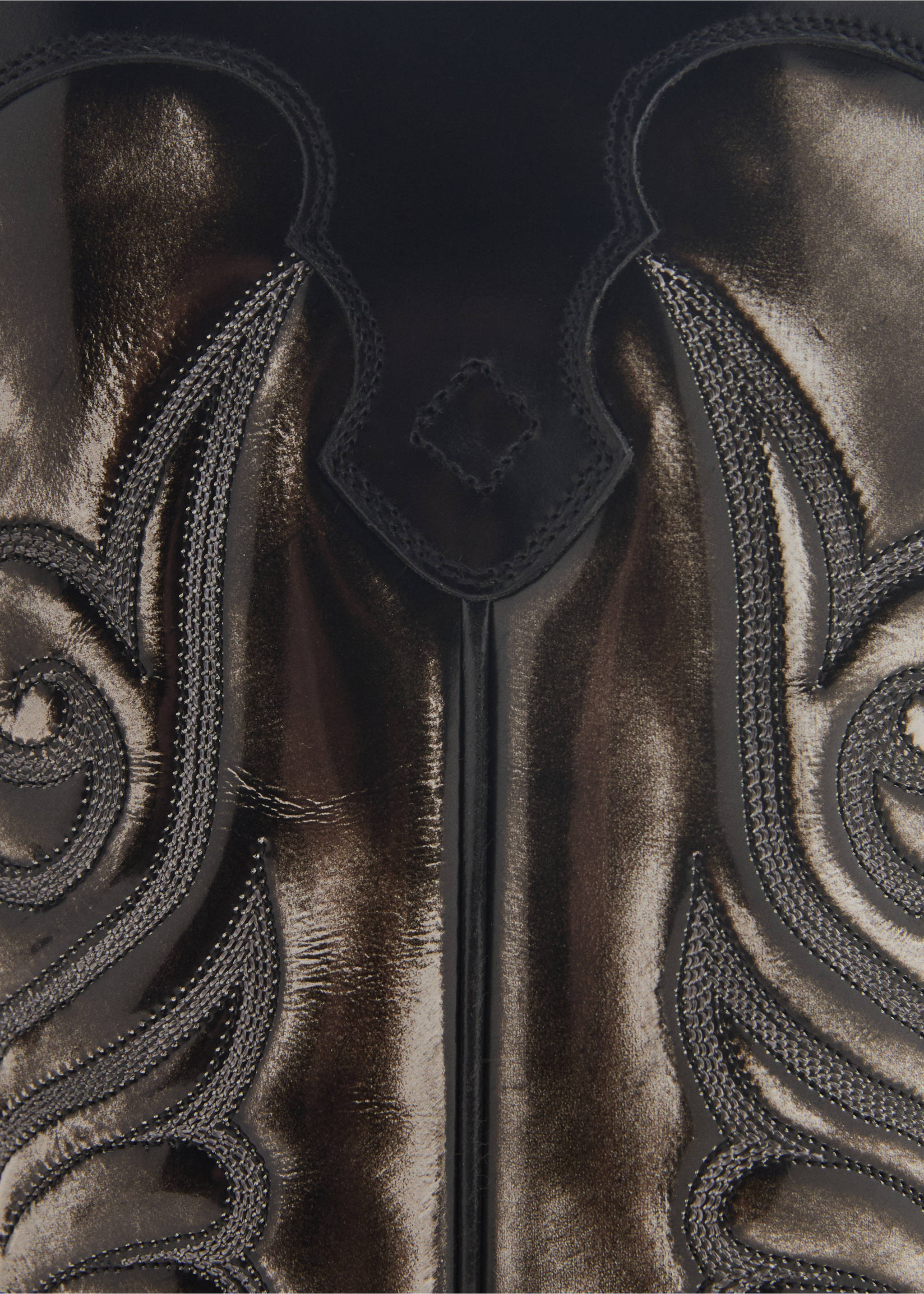 Zweifarbige Cowboy-Lederstiefel - Detail des Artikels 2, Braun. Ref: 77064072-00.