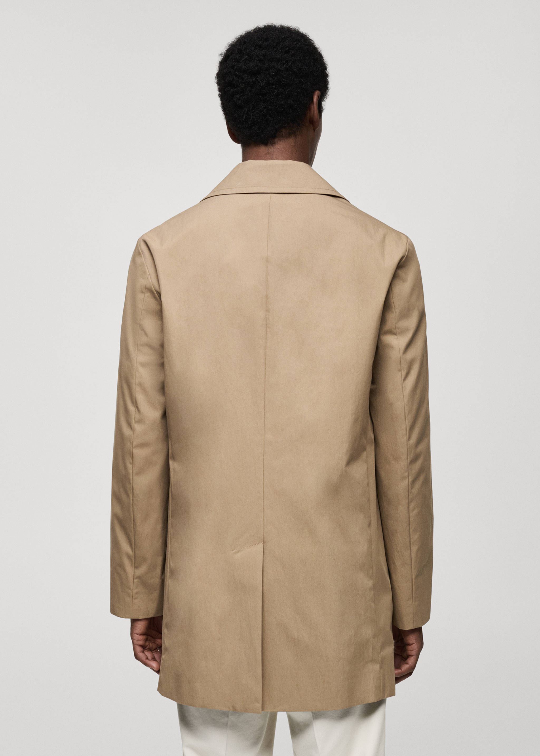 Short cotton trench coat - Reverse of the article