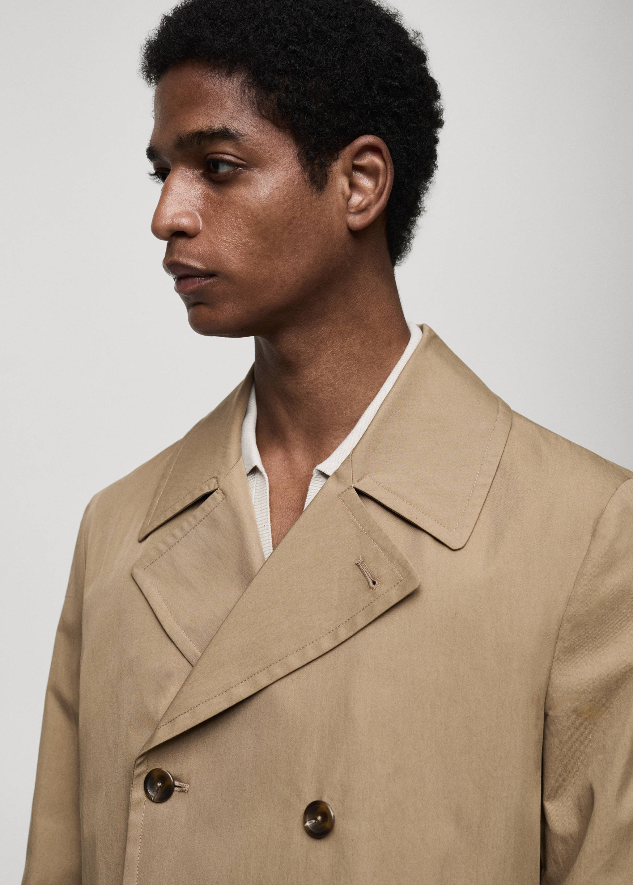 Short cotton trench coat - Details of the article 1