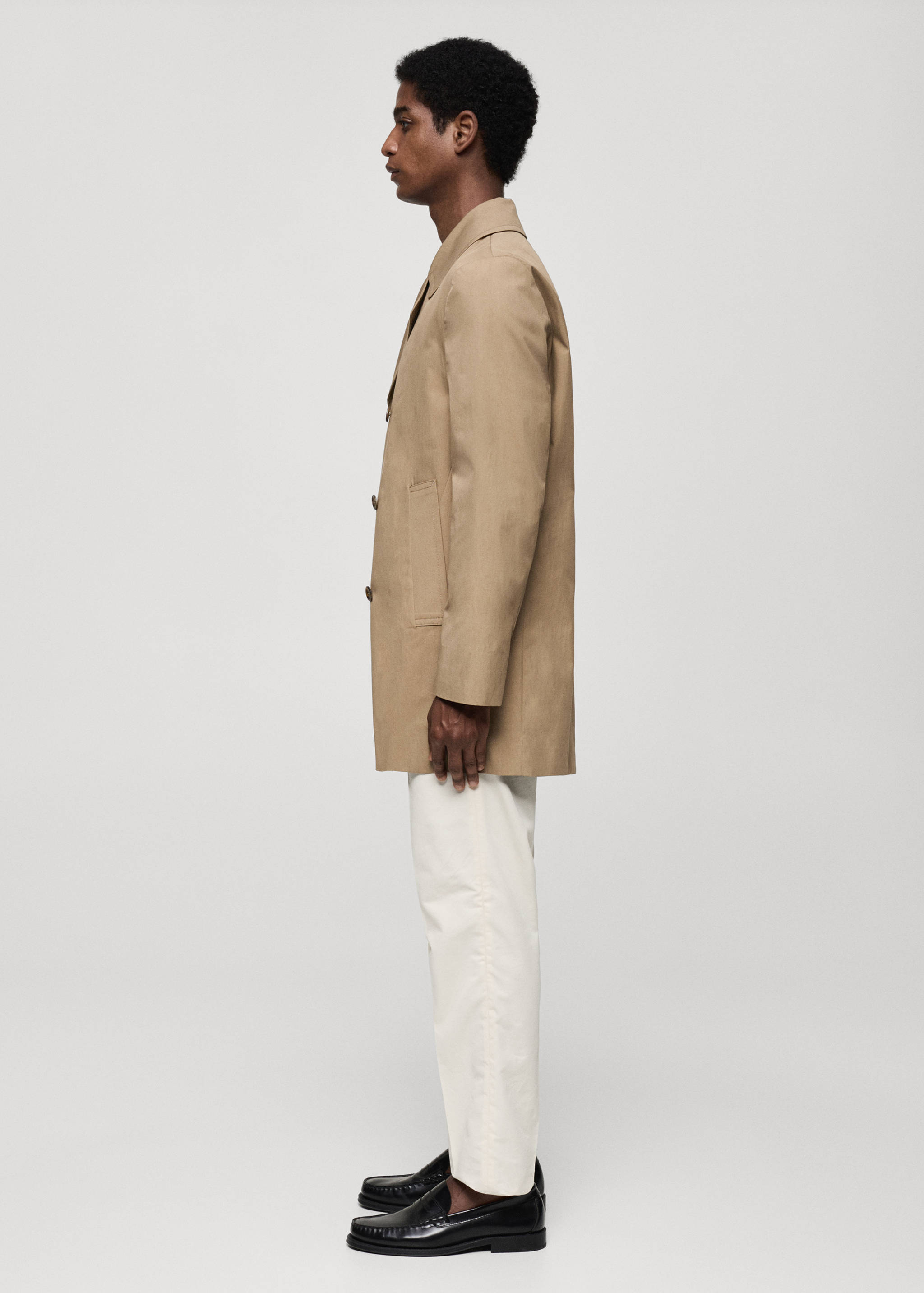 Short cotton trench coat - Details of the article 2