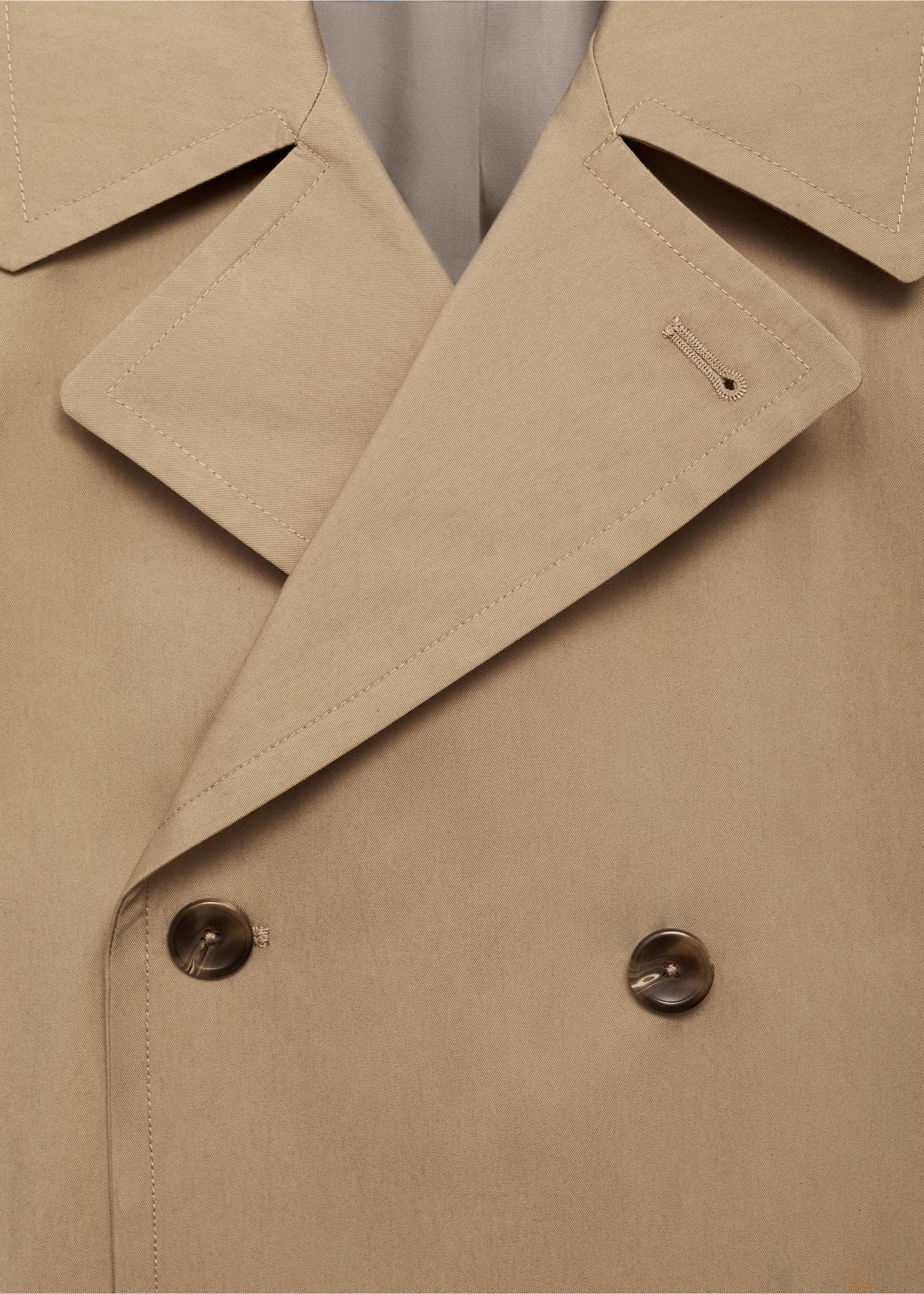 Gavardina curta cotó - Detall de l'article 8, Marró mitjà. Ref: 77064432-00.