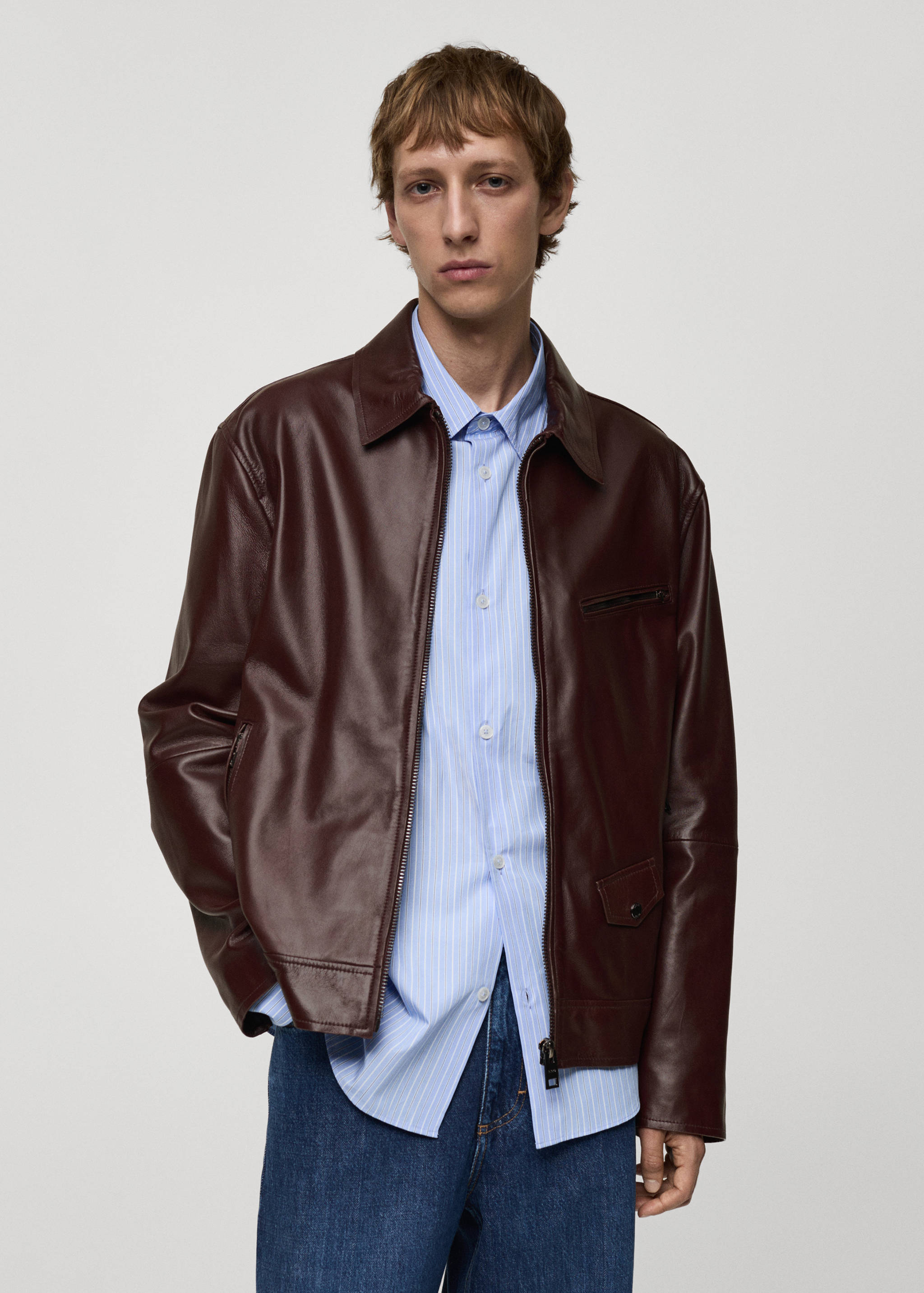 100% nappa leather jacket - Medium plane