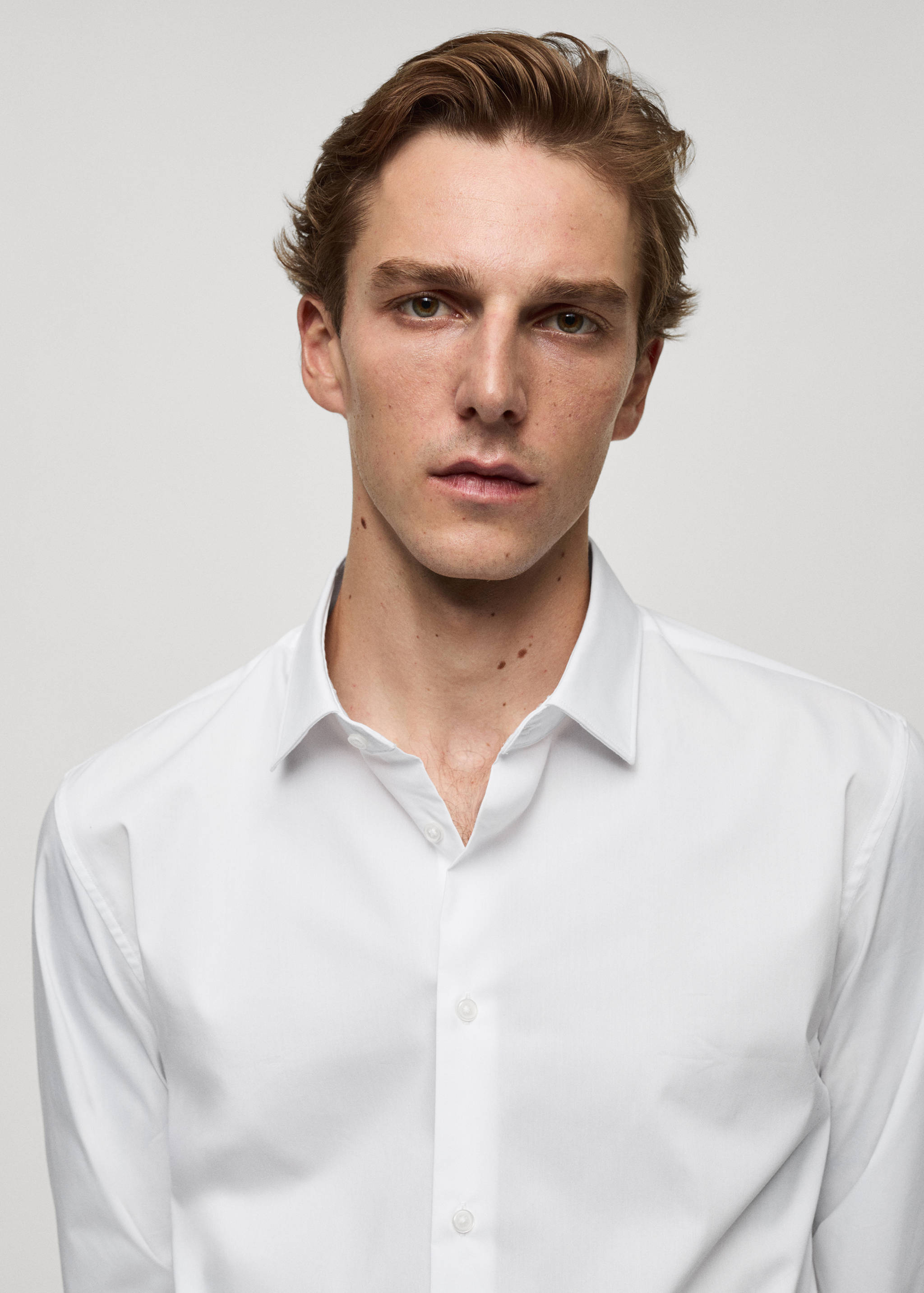 Regular-fit stretch cotton shirt - Details of the article 1