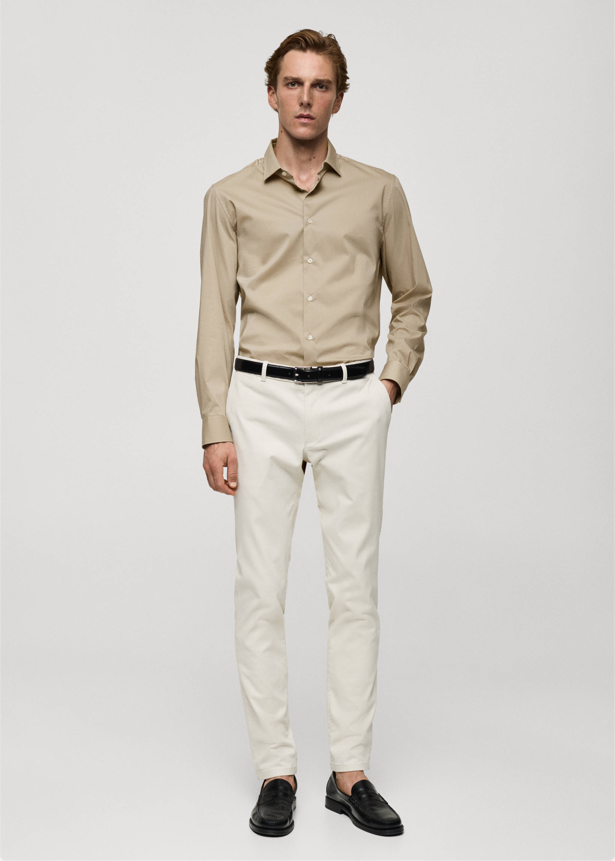 Regular-fit stretch cotton shirt - General plane