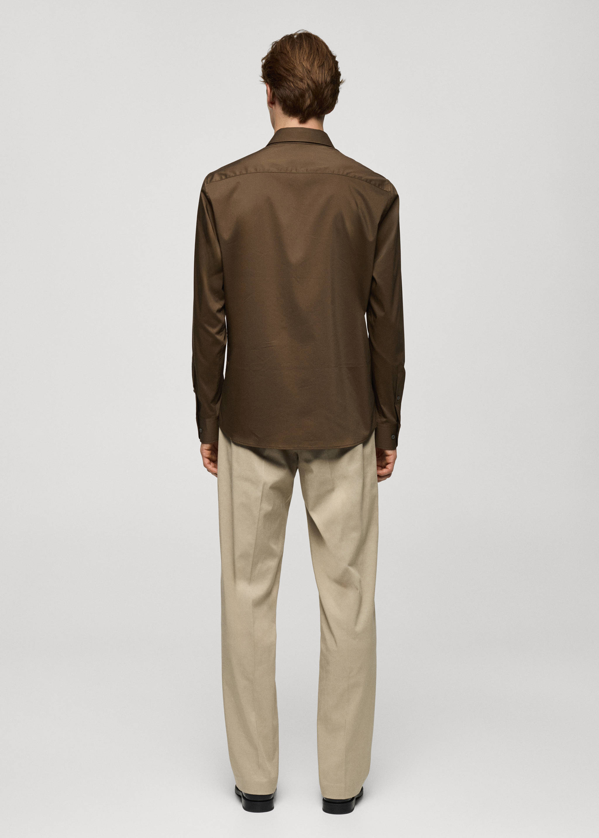 Regular-fit stretch cotton shirt - Reverse of the article