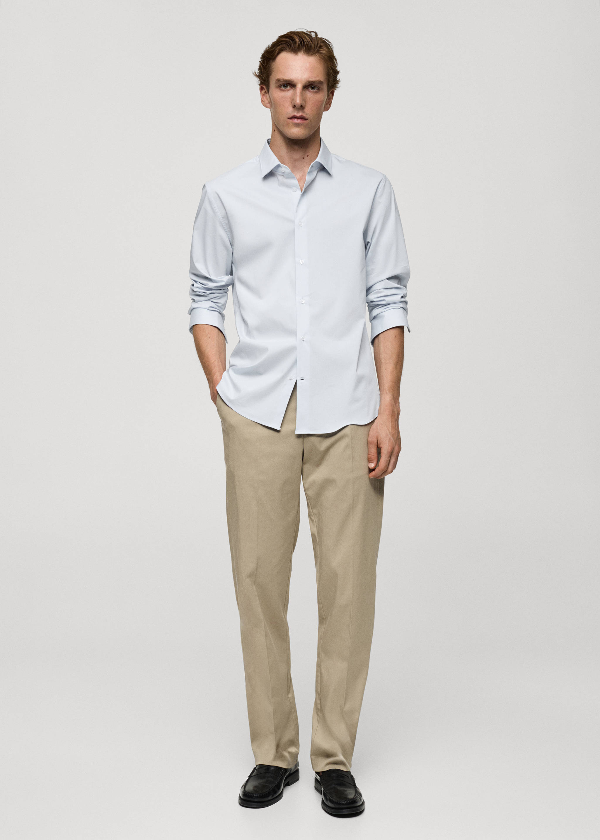 Regular-fit stretch cotton shirt - General plane