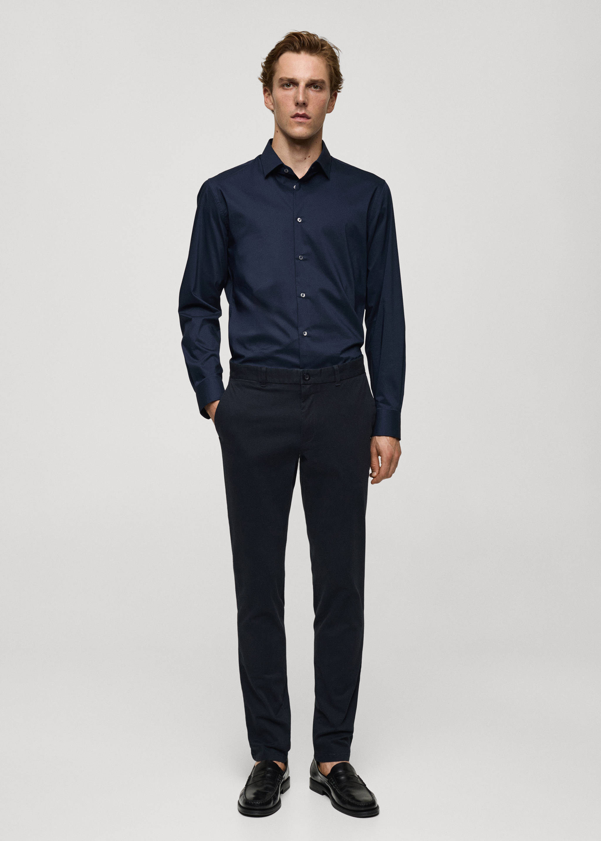 Regular-fit stretch cotton shirt - General plane