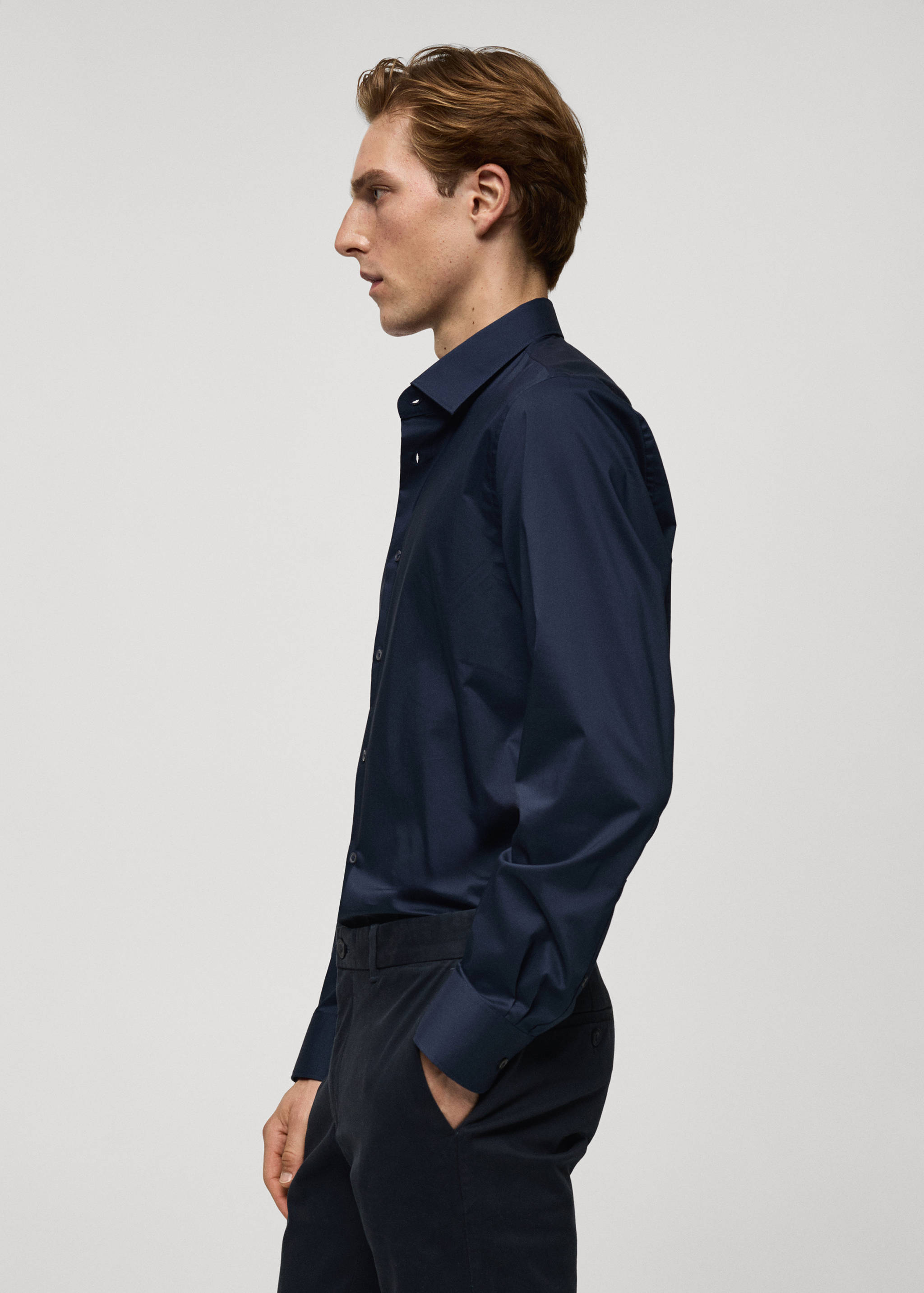 Regular-fit stretch cotton shirt - Details of the article 2