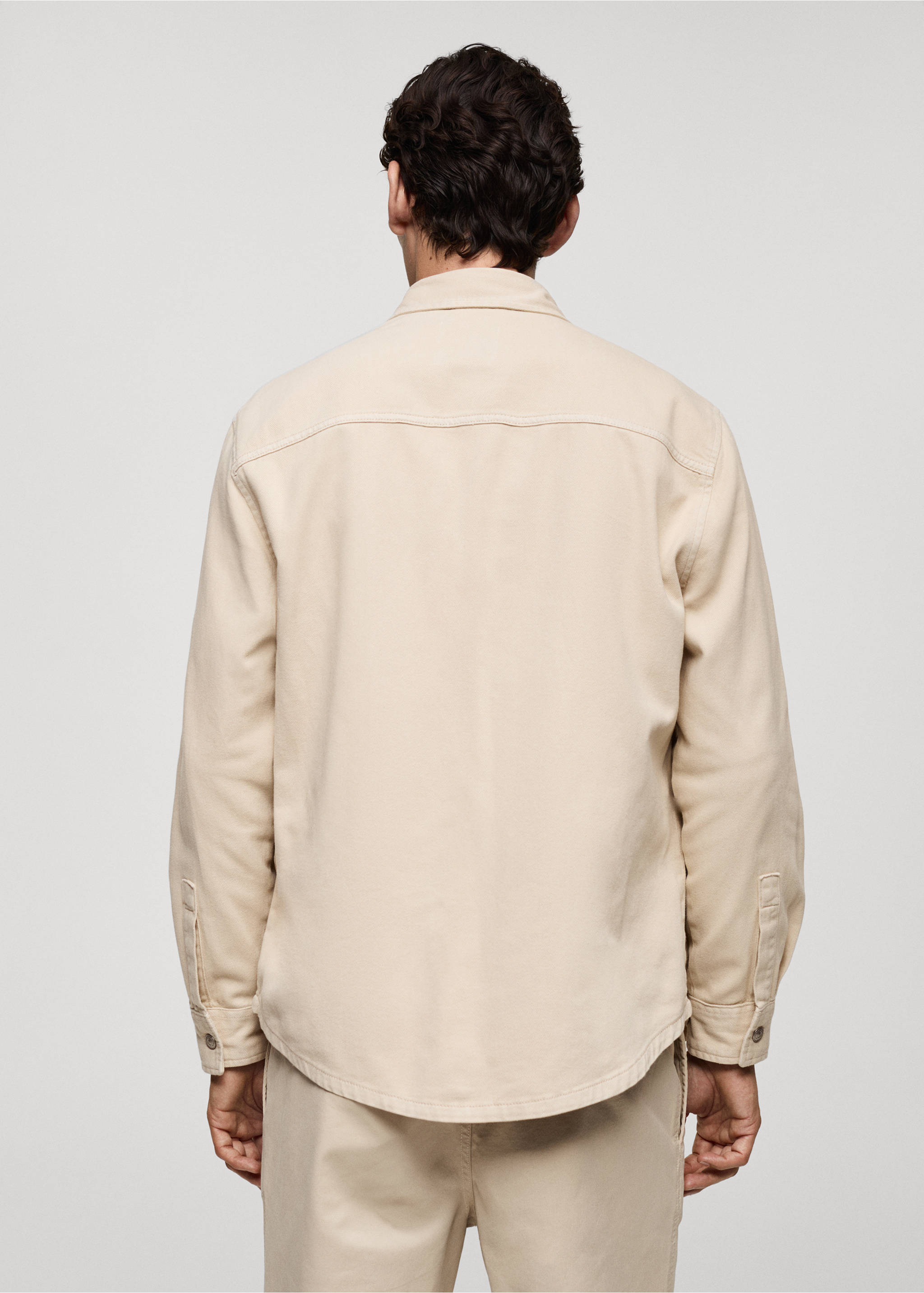 Surchemise jean poche - Verso de l’article, Beige. Ref: 77064440-00.